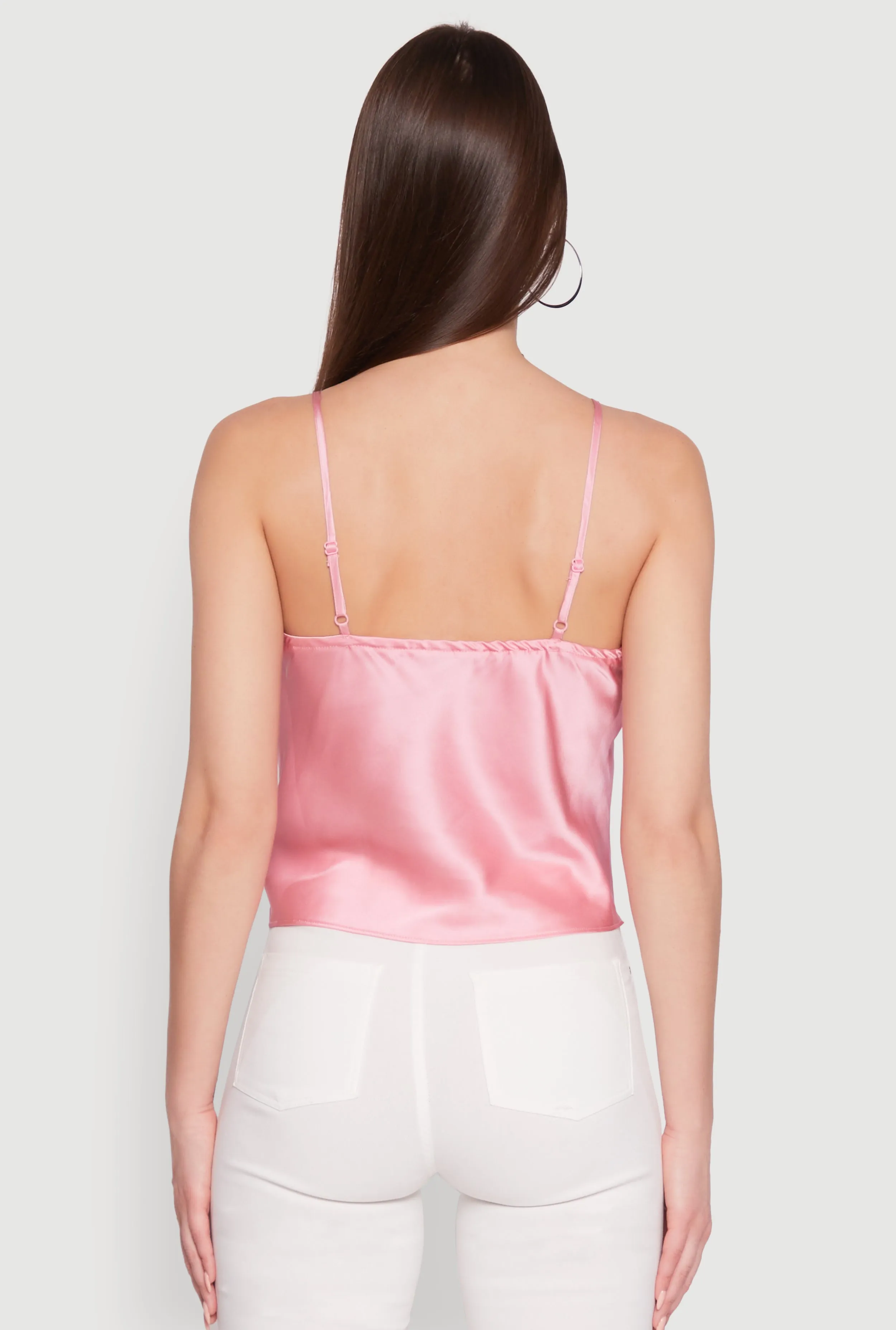 V-Neck Lace Trim Cropped Cami sold by Rainbow product image thumbnail 5