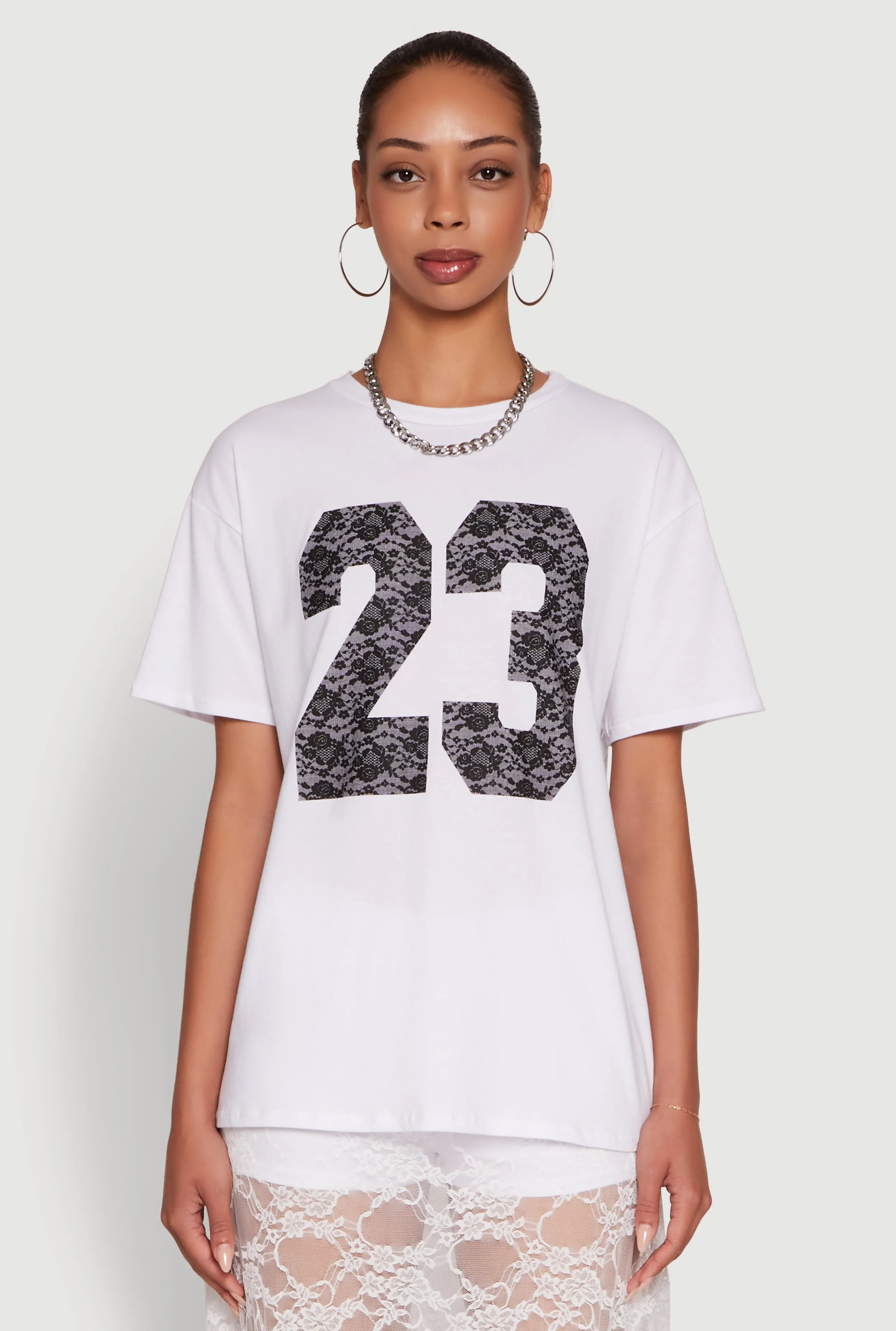 Stylish 23 Crew Neck Short Sleeve Tee sold by Rainbow