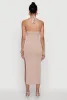 Ribbed Knit Bodycon Halter Dress with Side Slit sold by Rainbow