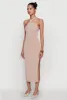 Ribbed Knit Bodycon Halter Dress with Side Slit sold by Rainbow