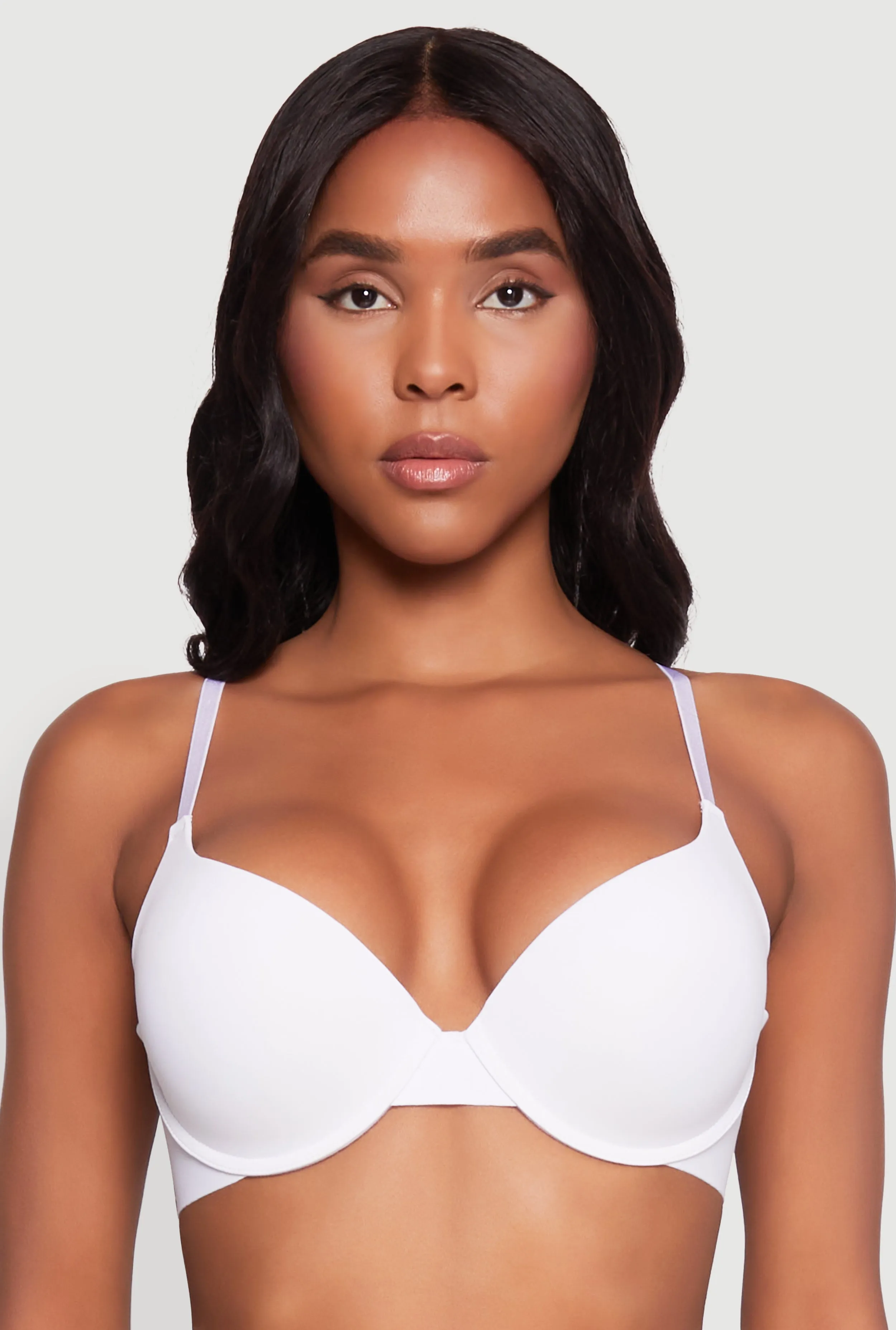 Padded Push Up Plunge Bra with Adjustable Straps sold by Rainbow