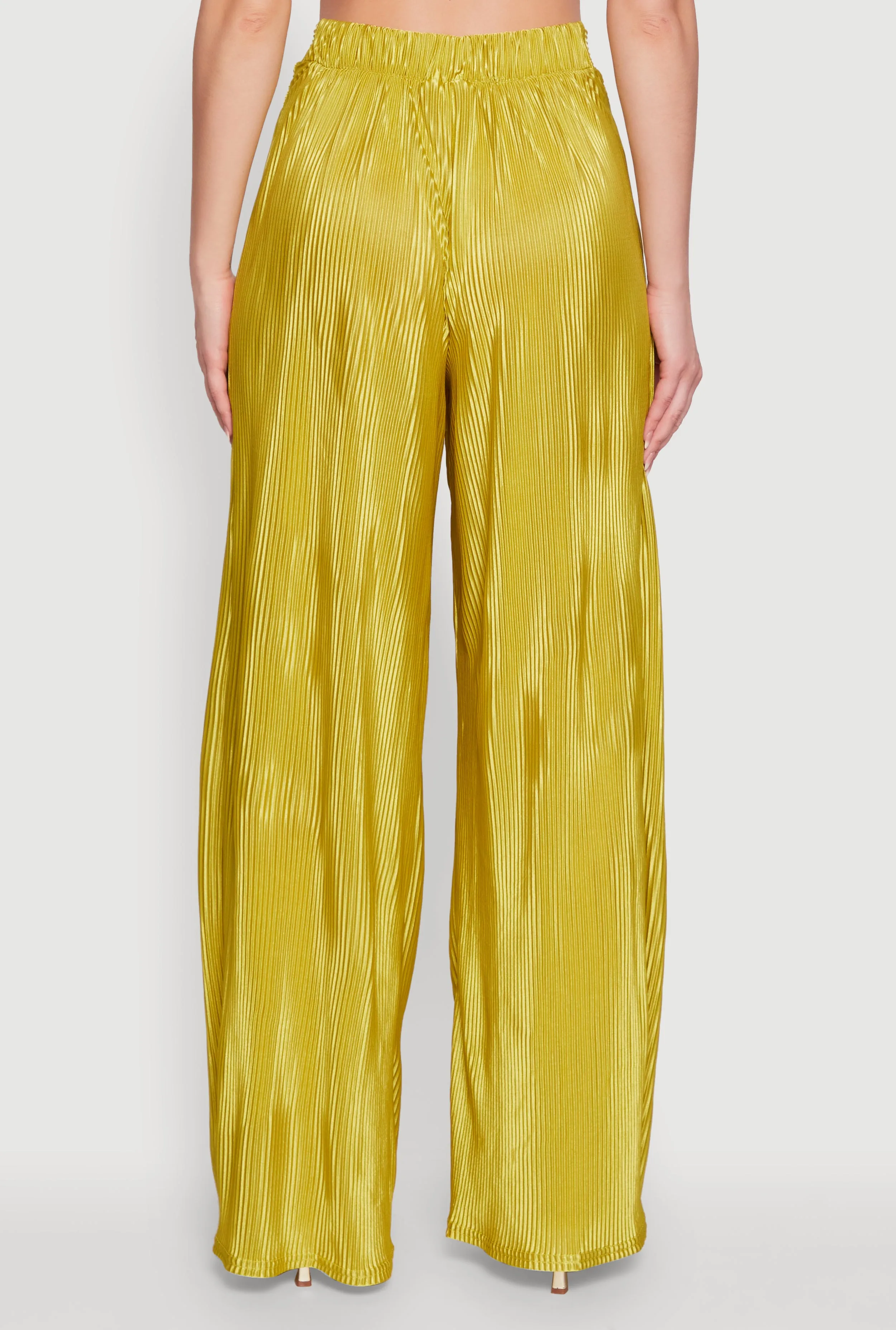 Stylish Plisse High Waisted Palazzo Pants with Twist Front Waist sold by Rainbow product image thumbnail 5