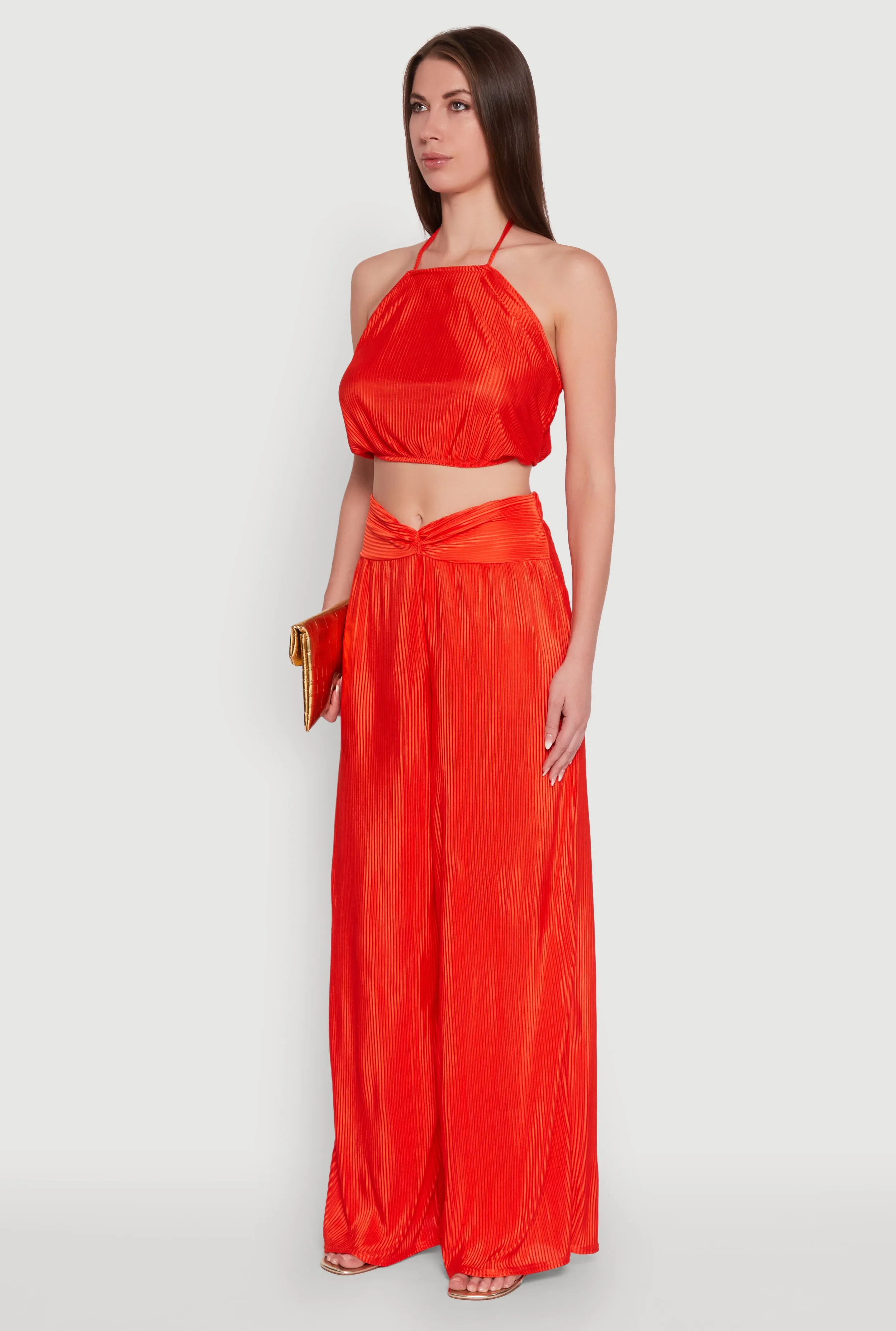 Stylish Halter Top in Cropped Hem and Plisse Fabric sold by Rainbow product image thumbnail 5