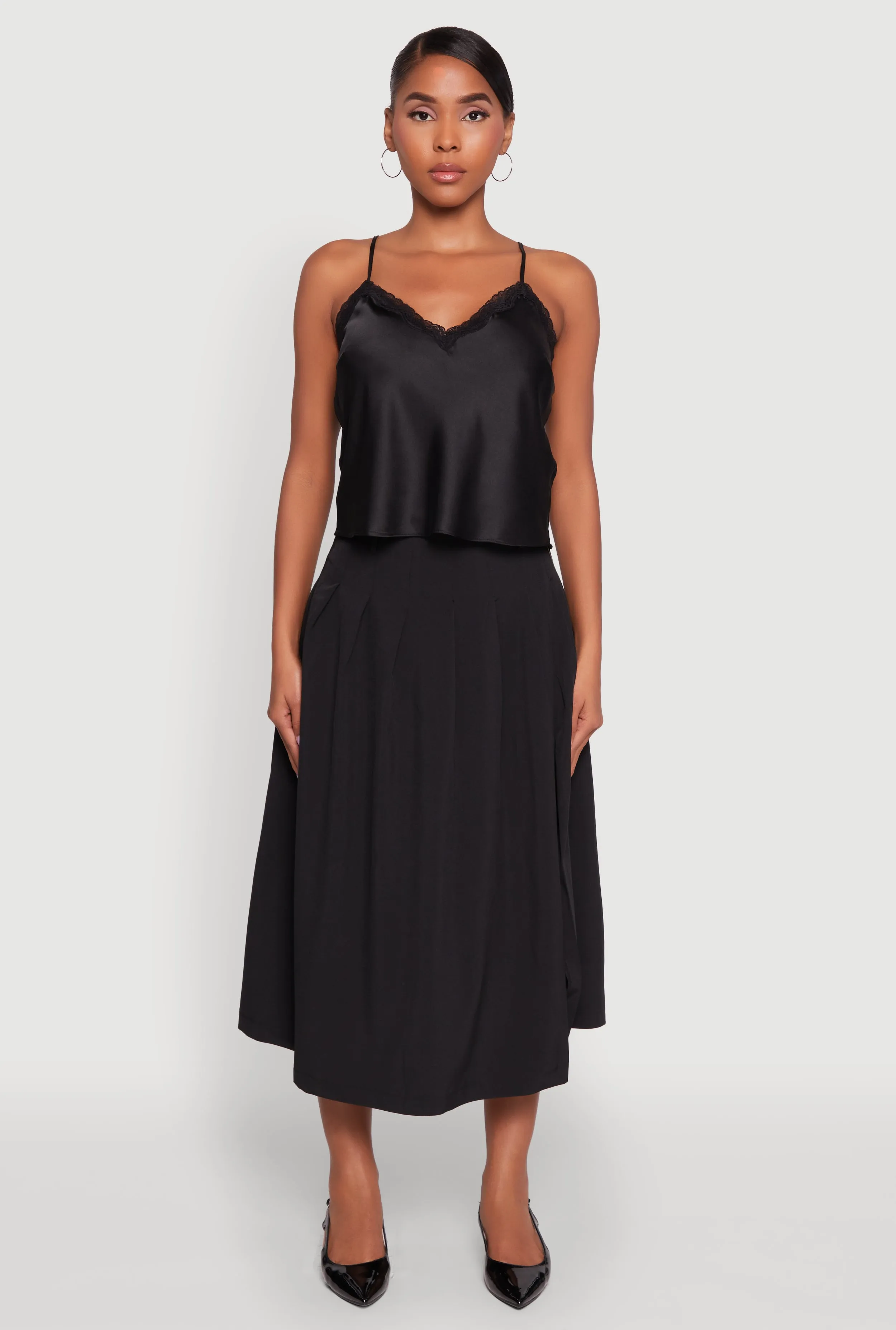 V-Neck Lace Trim Cropped Cami sold by Rainbow product image thumbnail 3