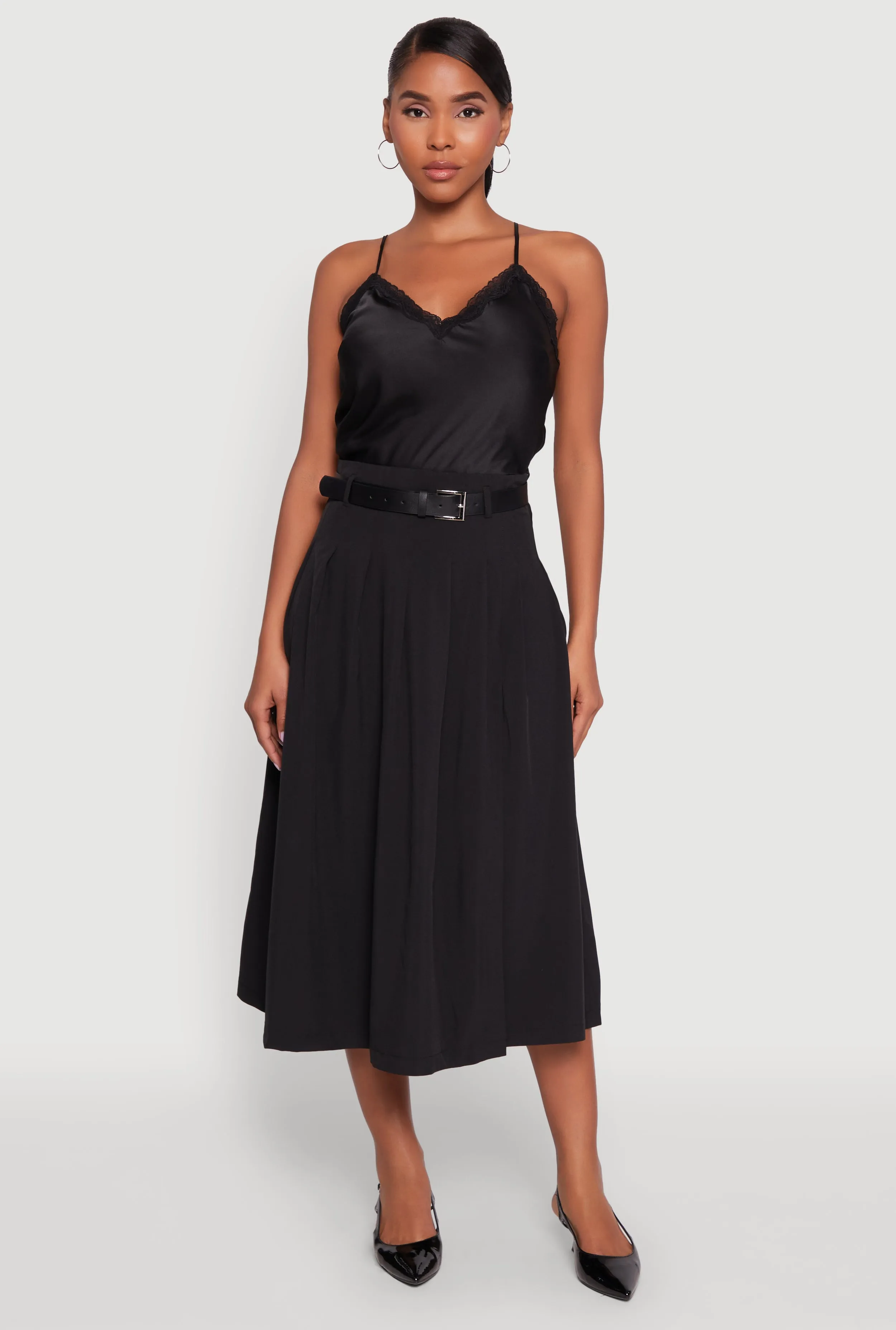 V-Neck Lace Trim Cropped Cami sold by Rainbow