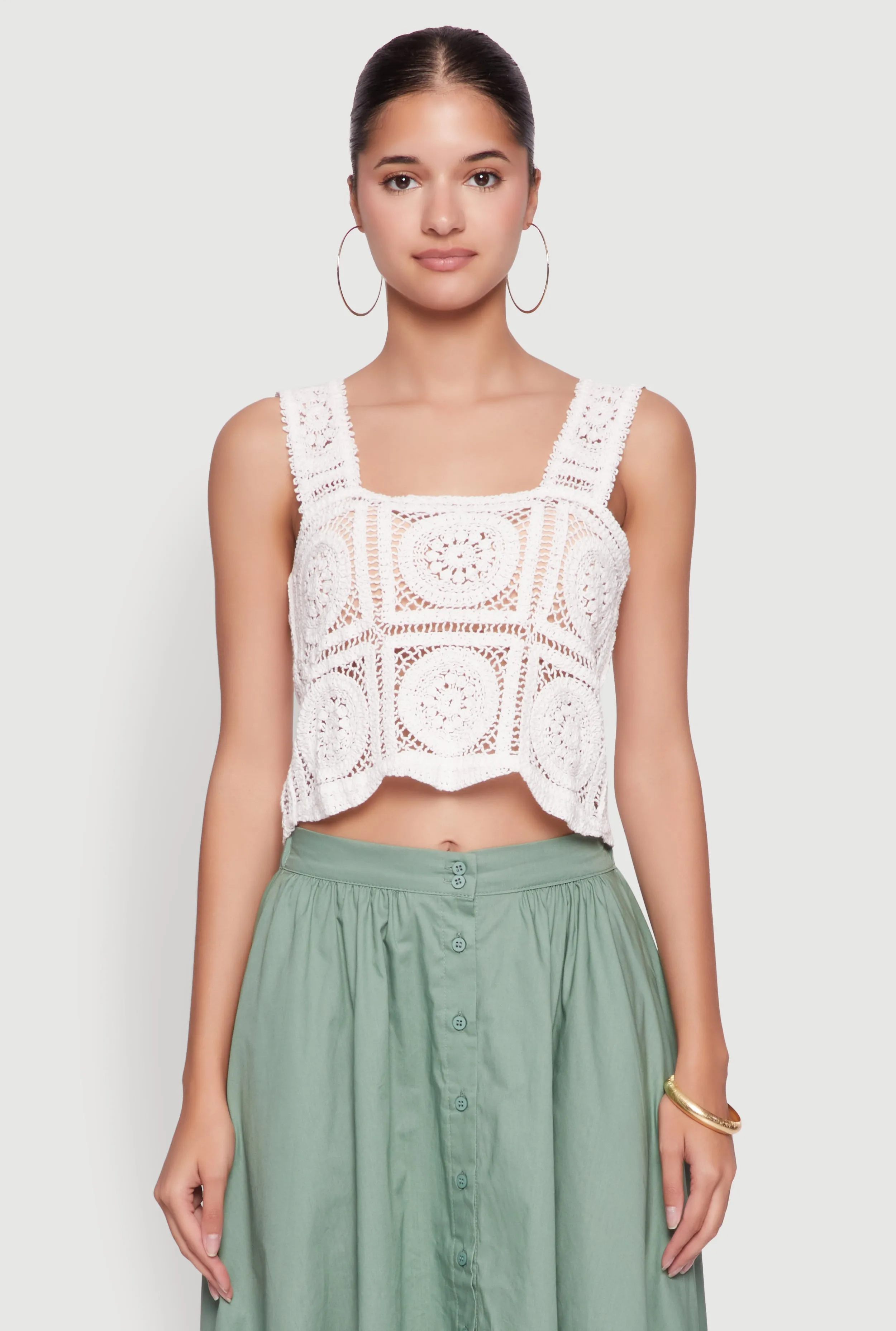 Chic Crochet Cropped Tank Top sold by Rainbow product image thumbnail 2