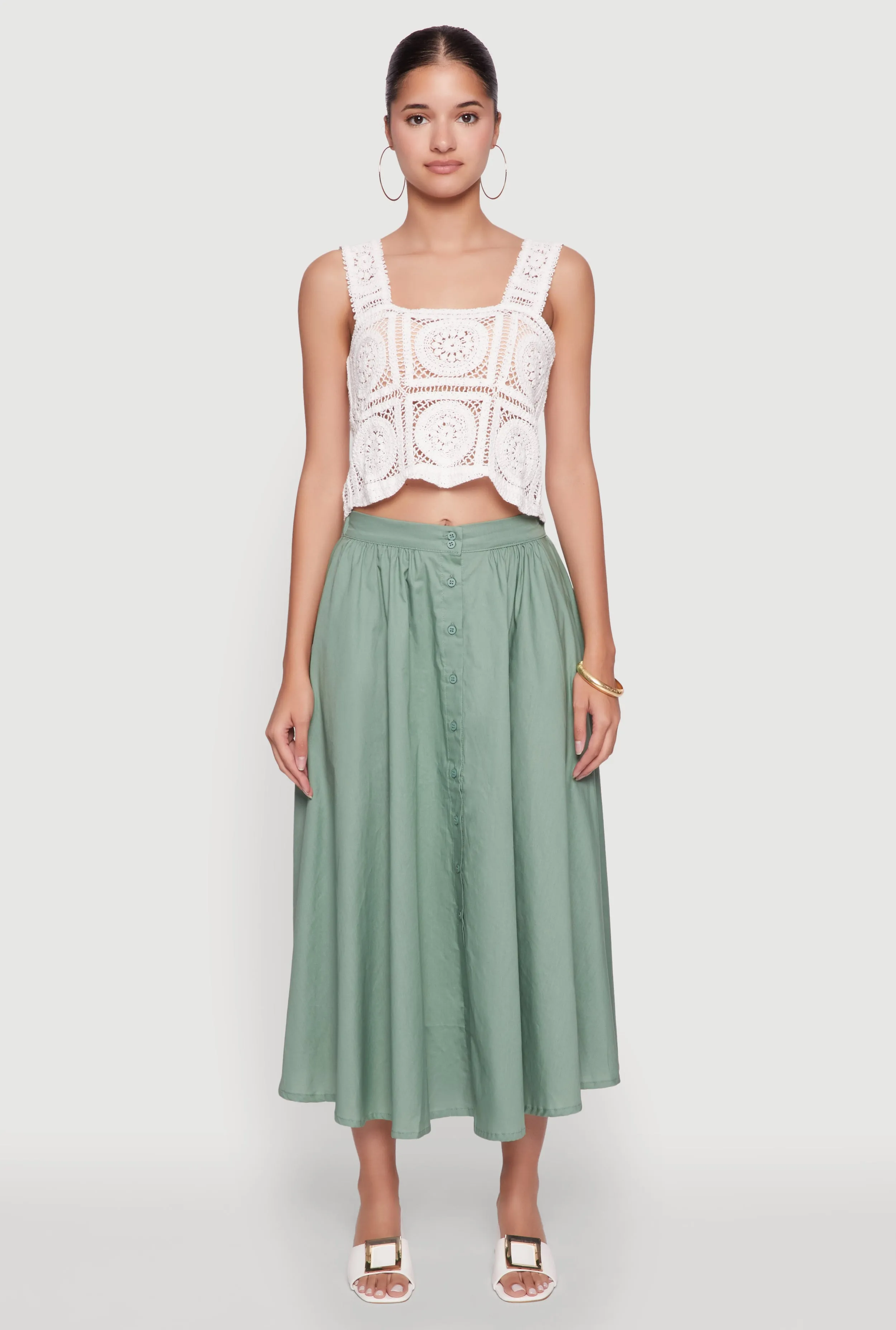 Chic Crochet Cropped Tank Top sold by Rainbow