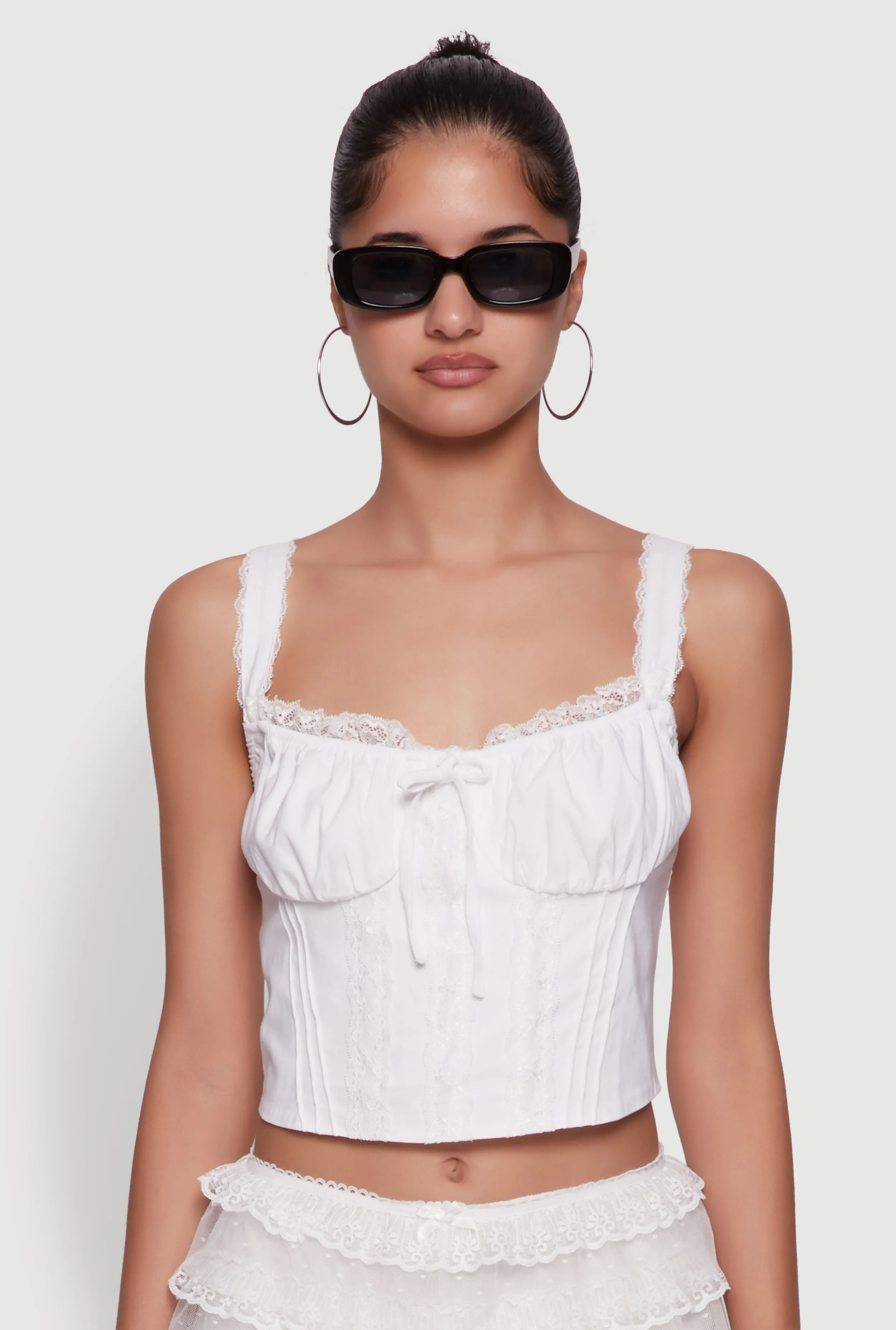 Iris Lace Detail Cropped Corset Top sold by Rainbow