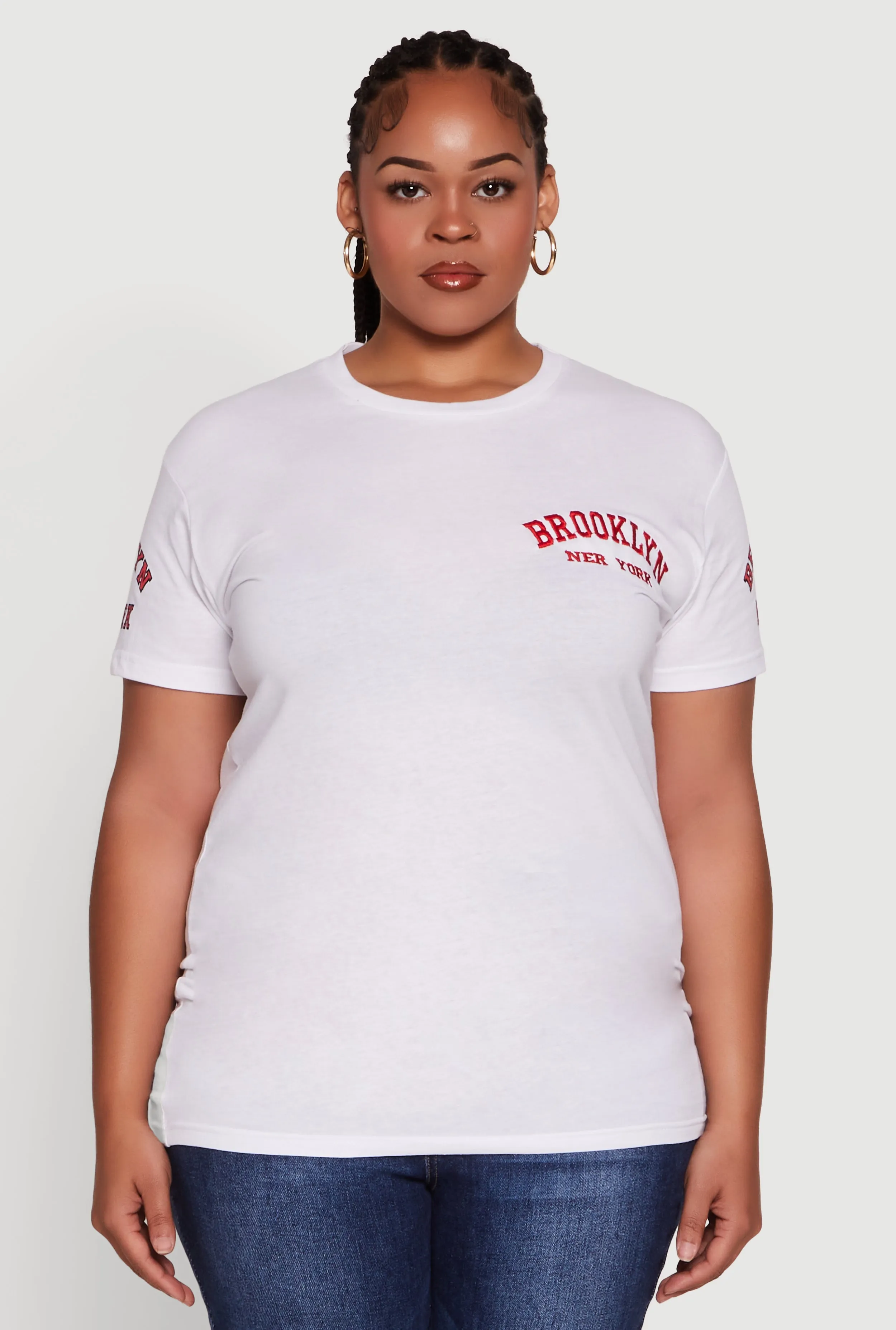 Plus Size Brooklyn New York Crew Neck Short Sleeve Top sold by Rainbow product image thumbnail 2