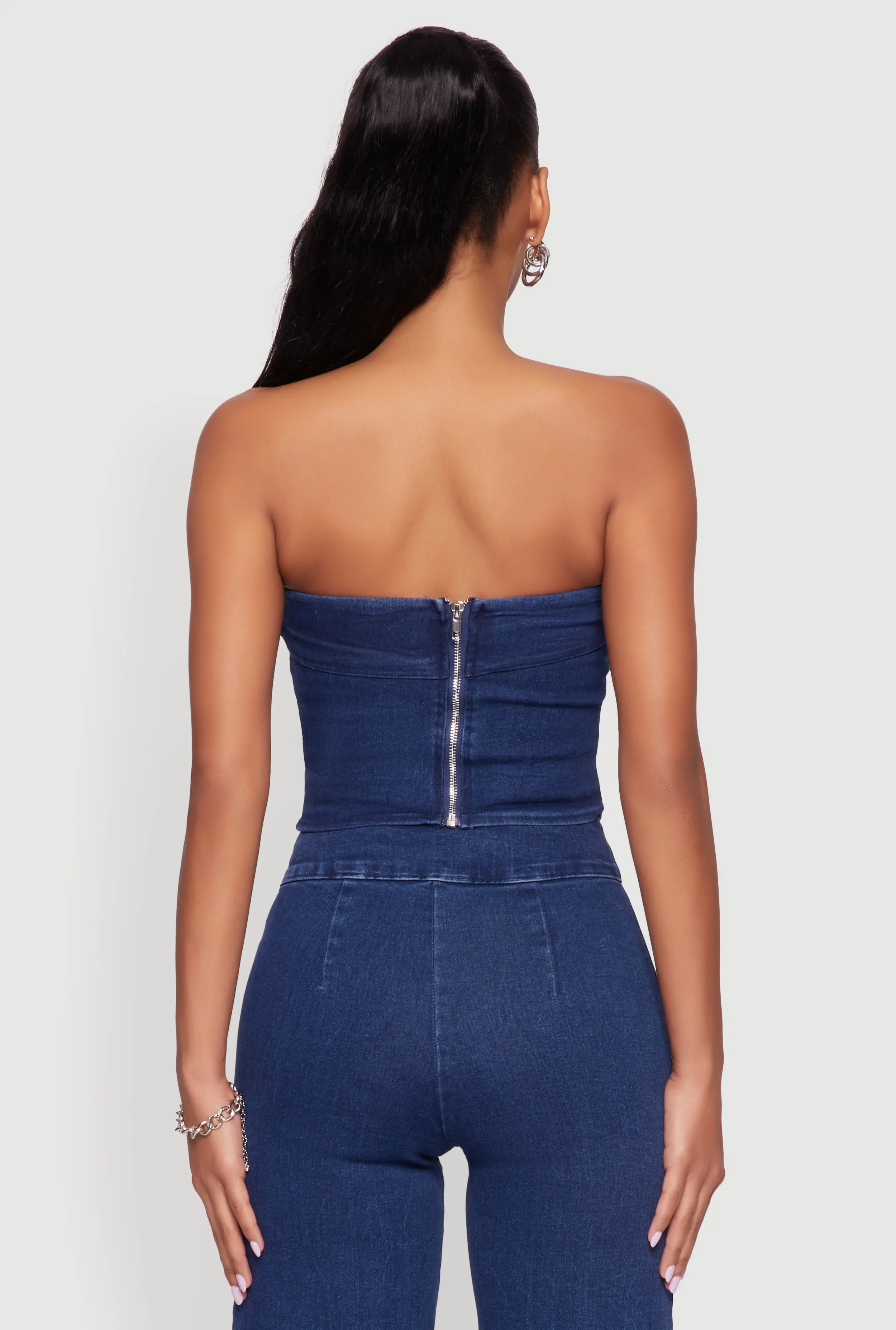 Haute Monde Denim Cropped Tube Top sold by Rainbow product image thumbnail 5