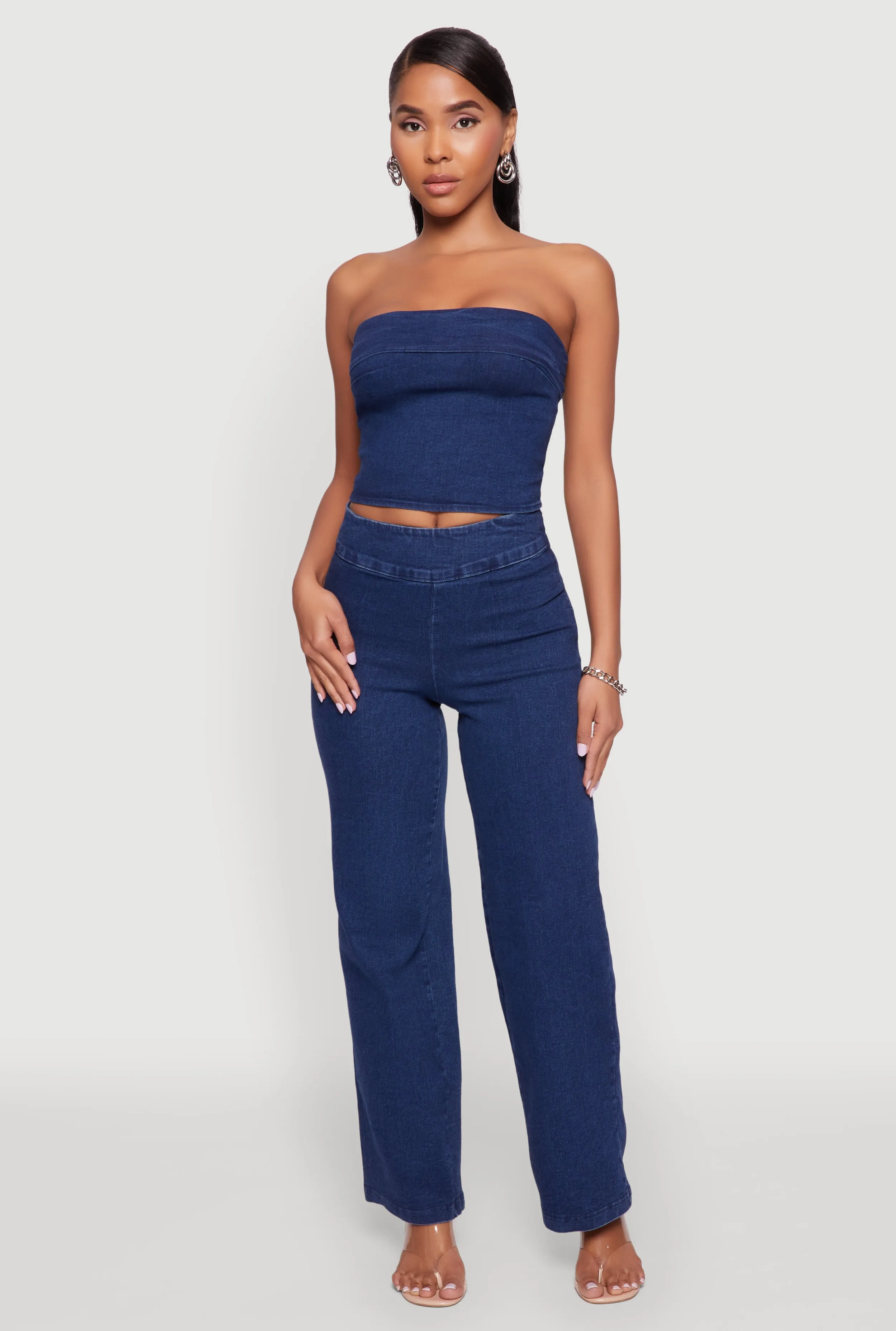 Haute Monde Denim Cropped Tube Top sold by Rainbow product image thumbnail 2