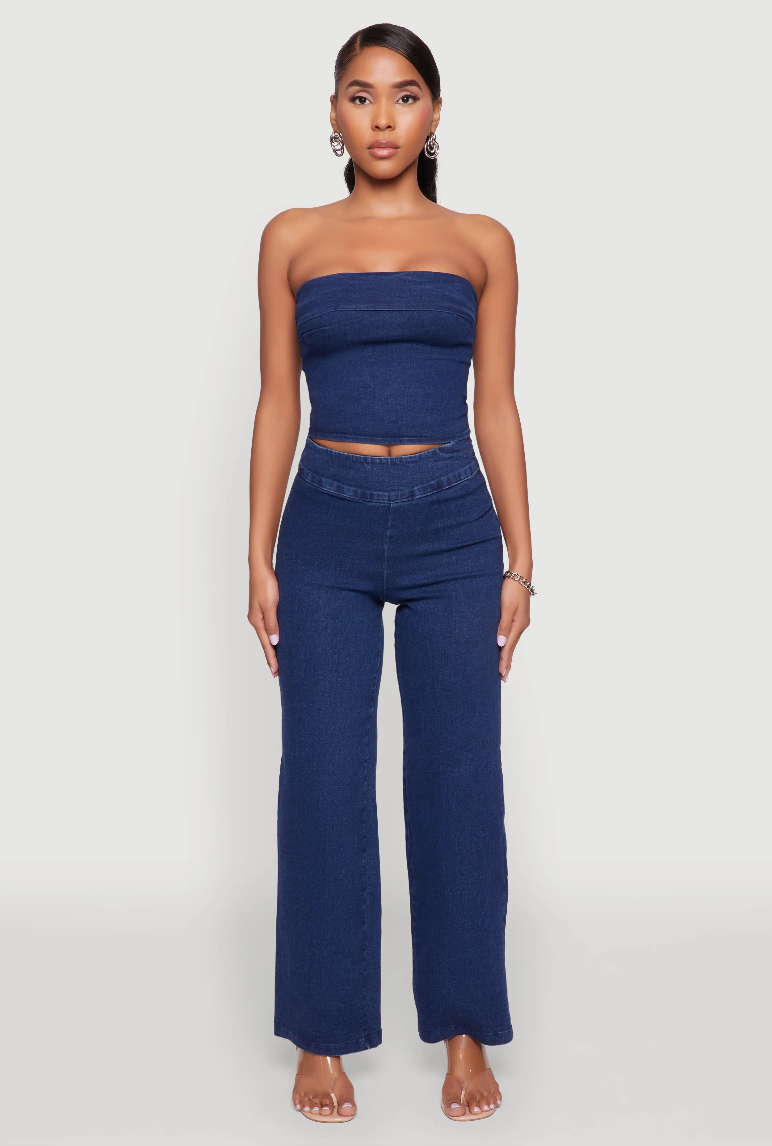 Haute Monde Denim Cropped Tube Top sold by Rainbow product image thumbnail 3