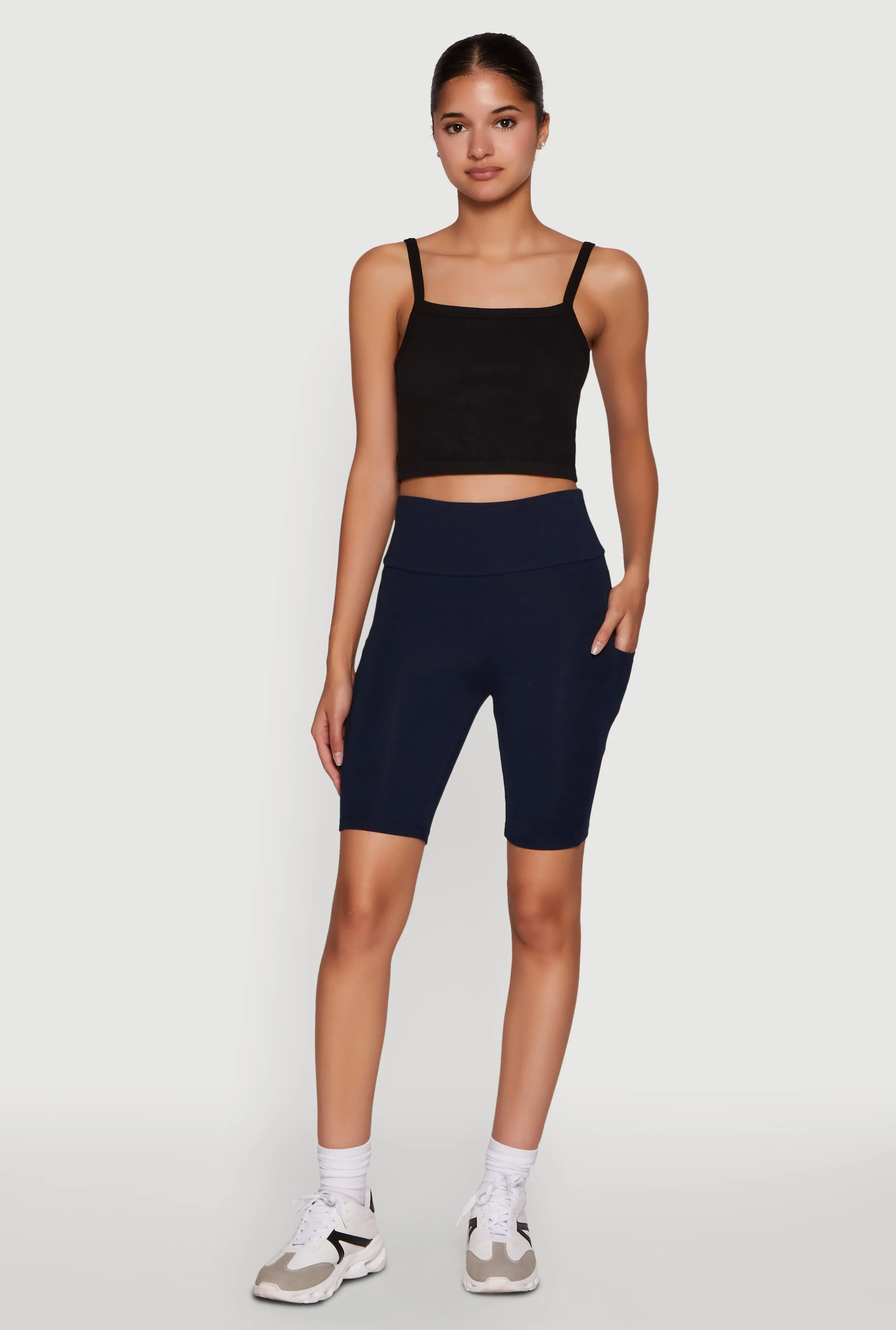 High Waisted Side Pocket Biker Shorts sold by Rainbow product image thumbnail 2