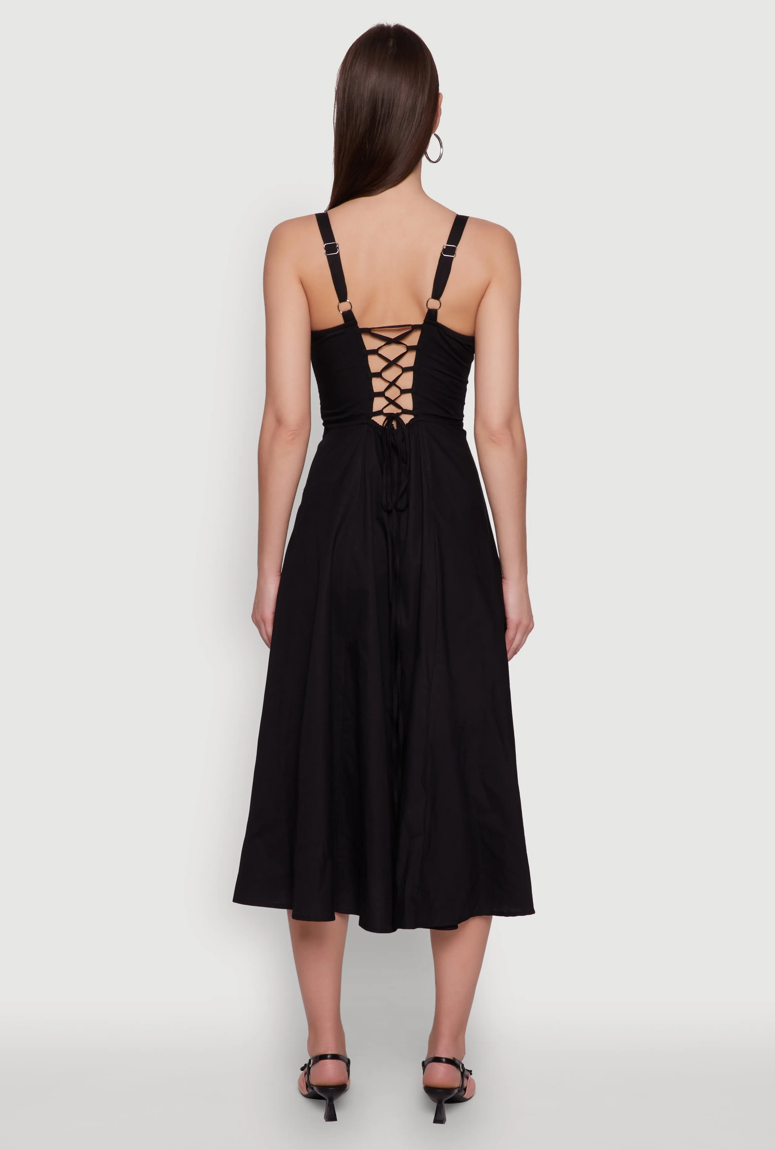 Haute Monde Sleeveless Lace Up Corset Dress with Side Slit sold by Rainbow product image thumbnail 5