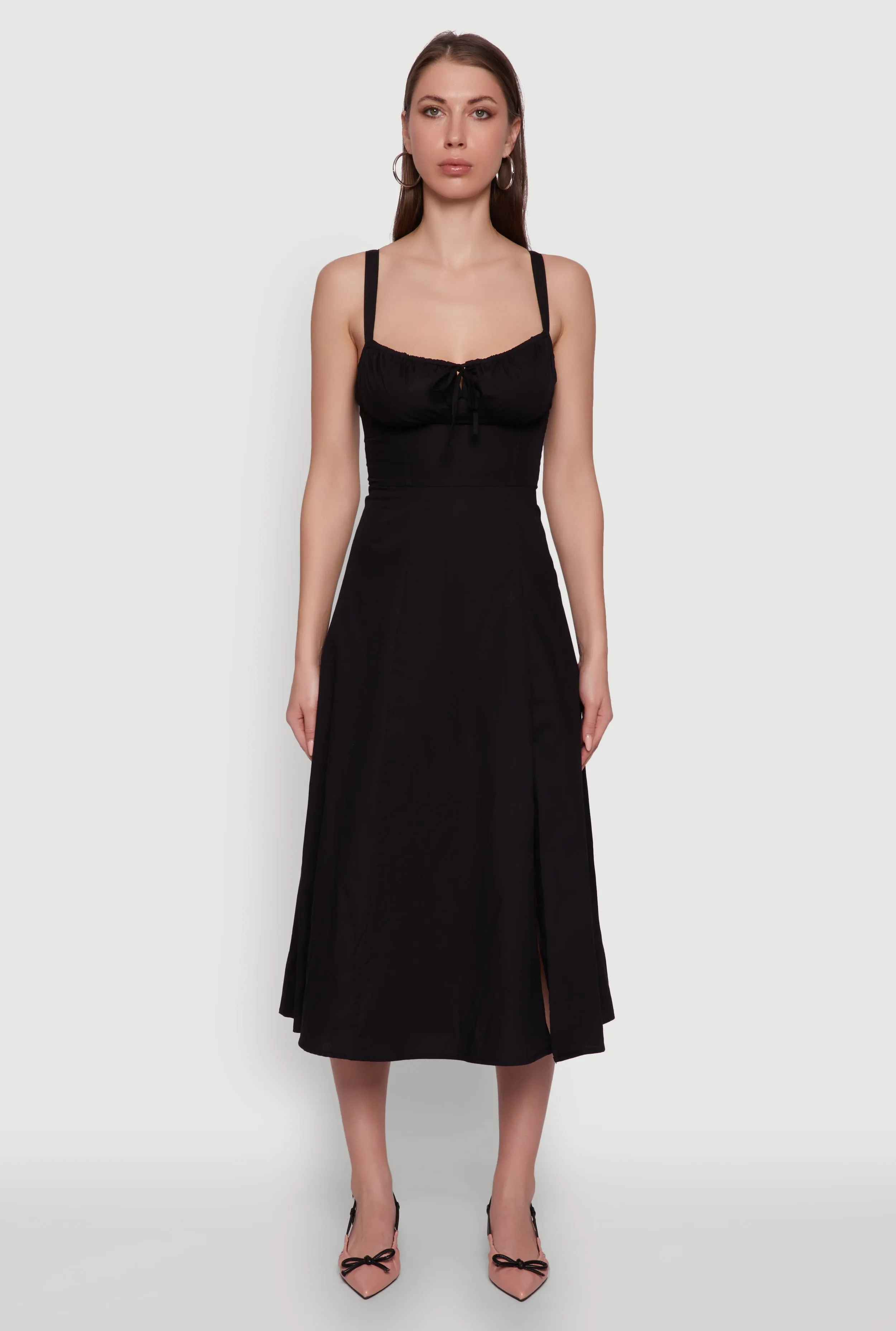 Haute Monde Sleeveless Lace Up Corset Dress with Side Slit sold by Rainbow product image thumbnail 2