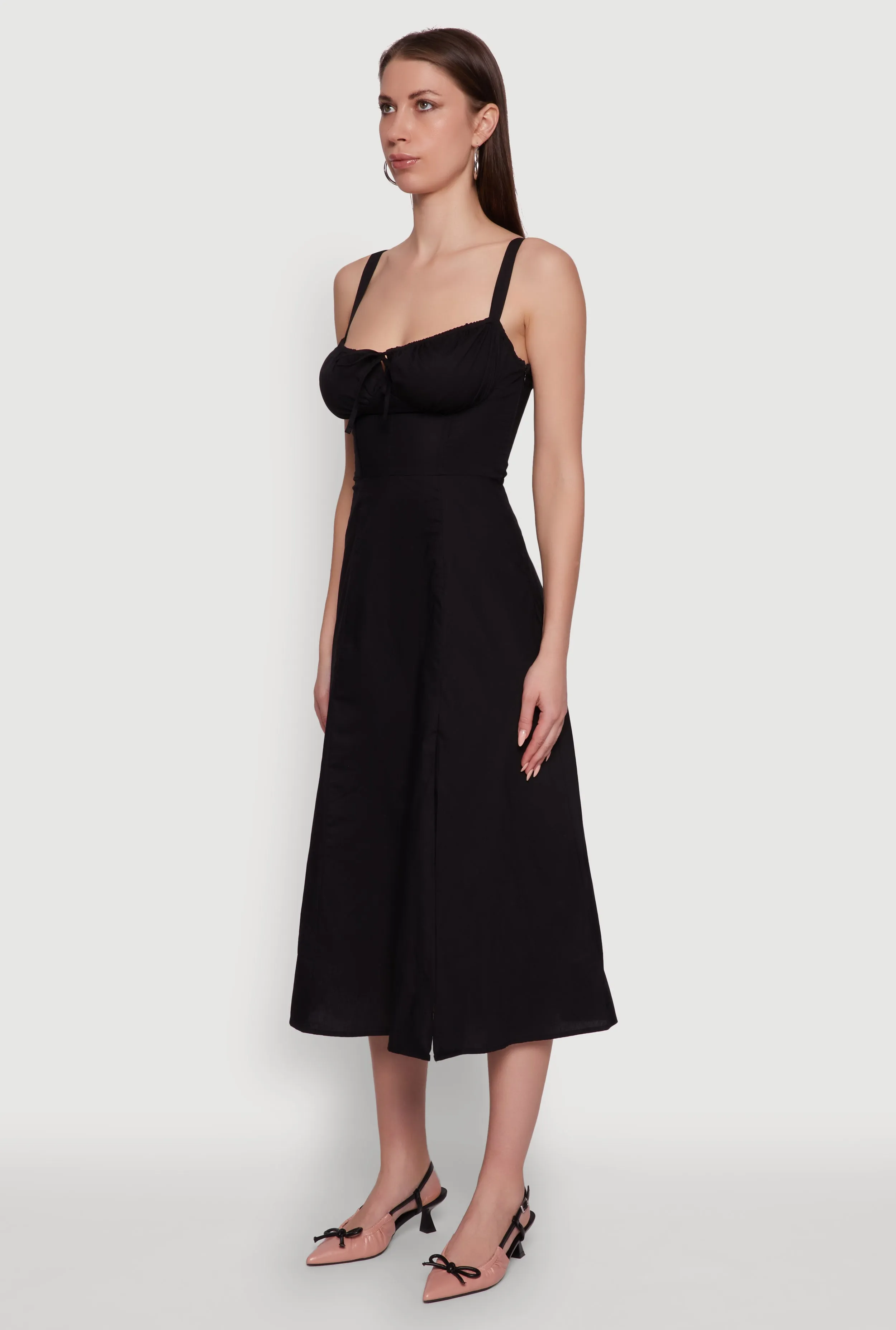 Haute Monde Sleeveless Lace Up Corset Dress with Side Slit sold by Rainbow product image thumbnail 3