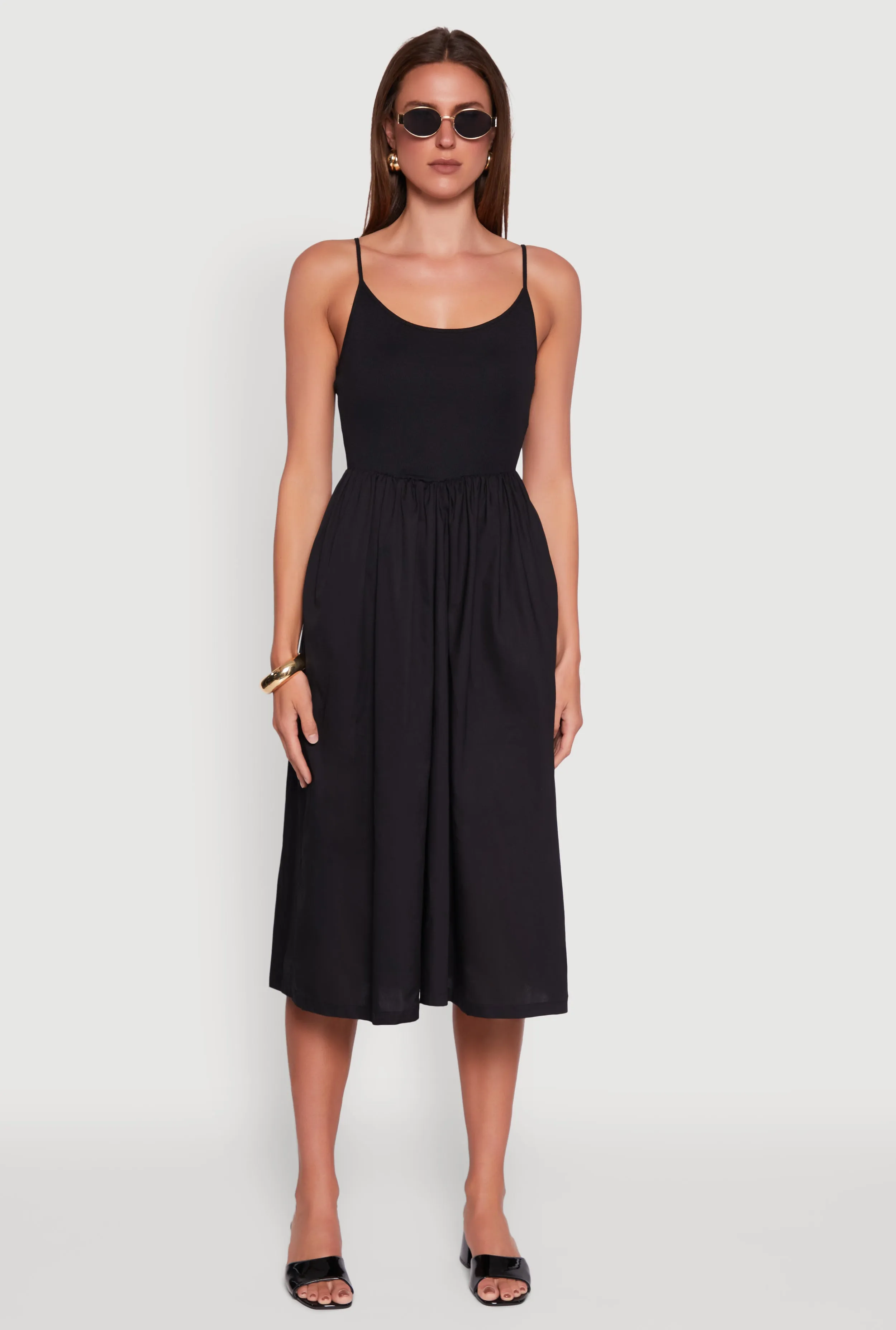 Chic Ribbed Knit Sleeveless Skater Dress sold by Rainbow product image thumbnail 2