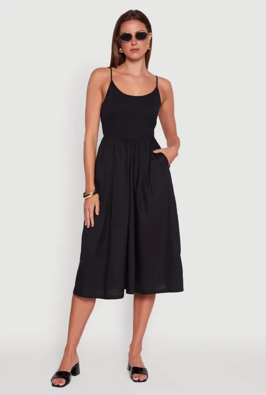 Chic Ribbed Knit Sleeveless Skater Dress sold by Rainbow