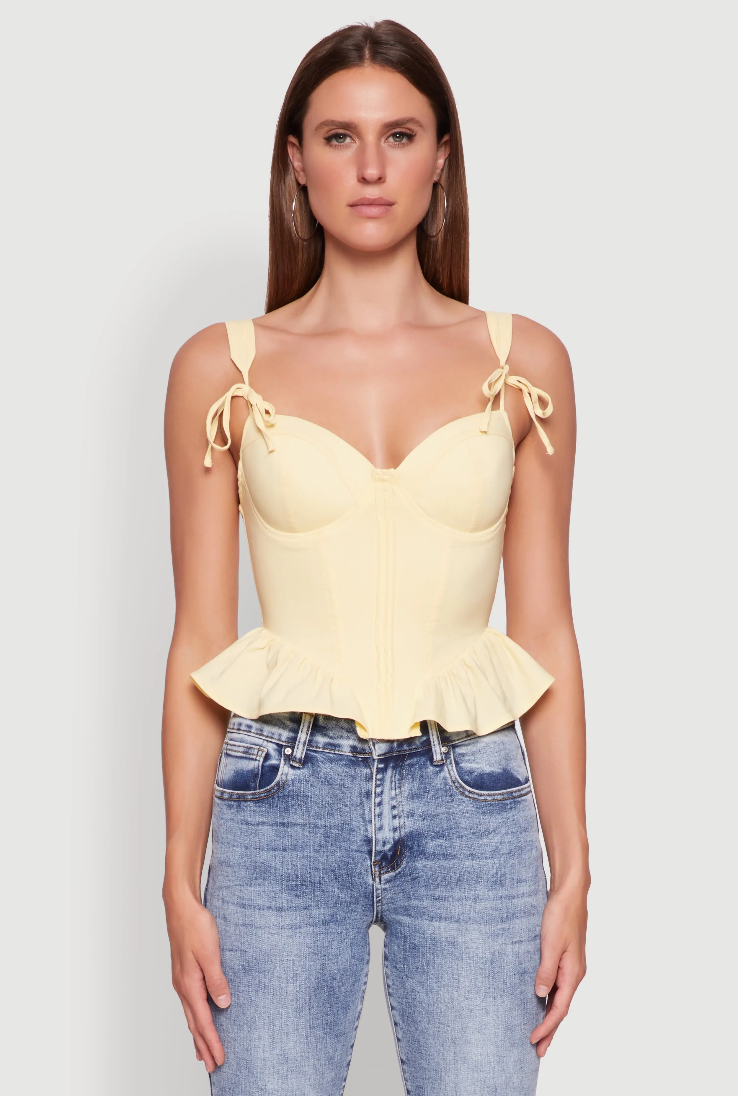 Iris Peplum Bustier Top with Padded Cups and Tie Straps sold by Rainbow product image thumbnail 2