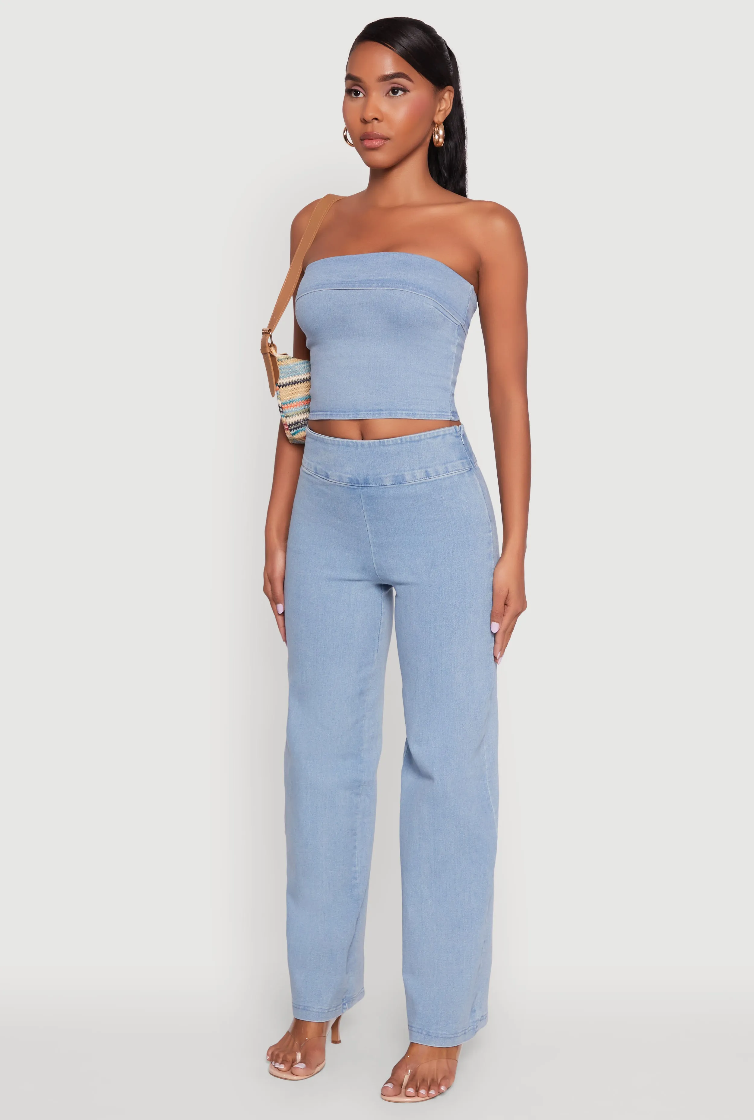 Haute Monde Denim Cropped Tube Top sold by Rainbow product image thumbnail 4