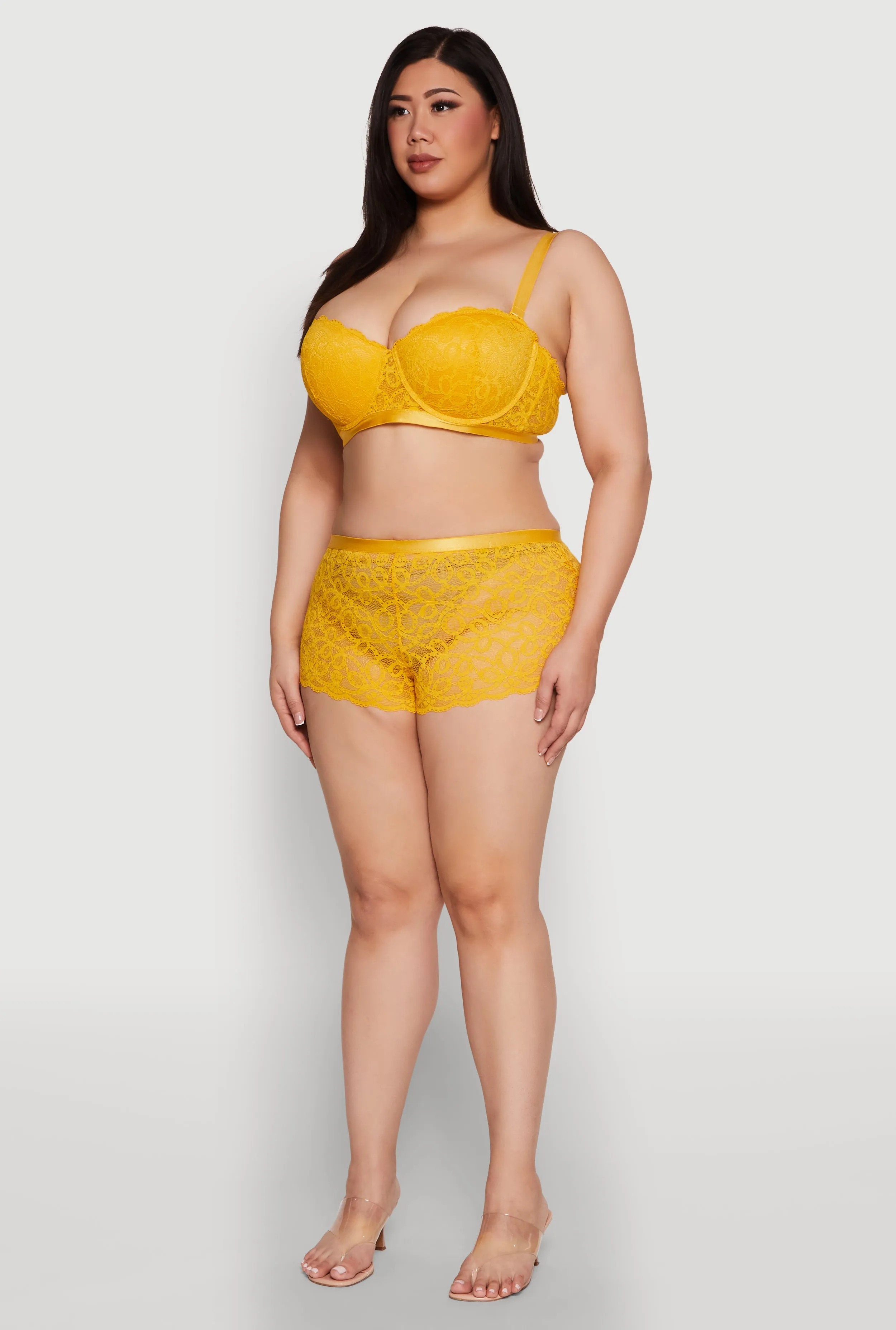 Plus Size Lace Padded Push Up Bra with Adjustable Straps sold by Rainbow product image thumbnail 5