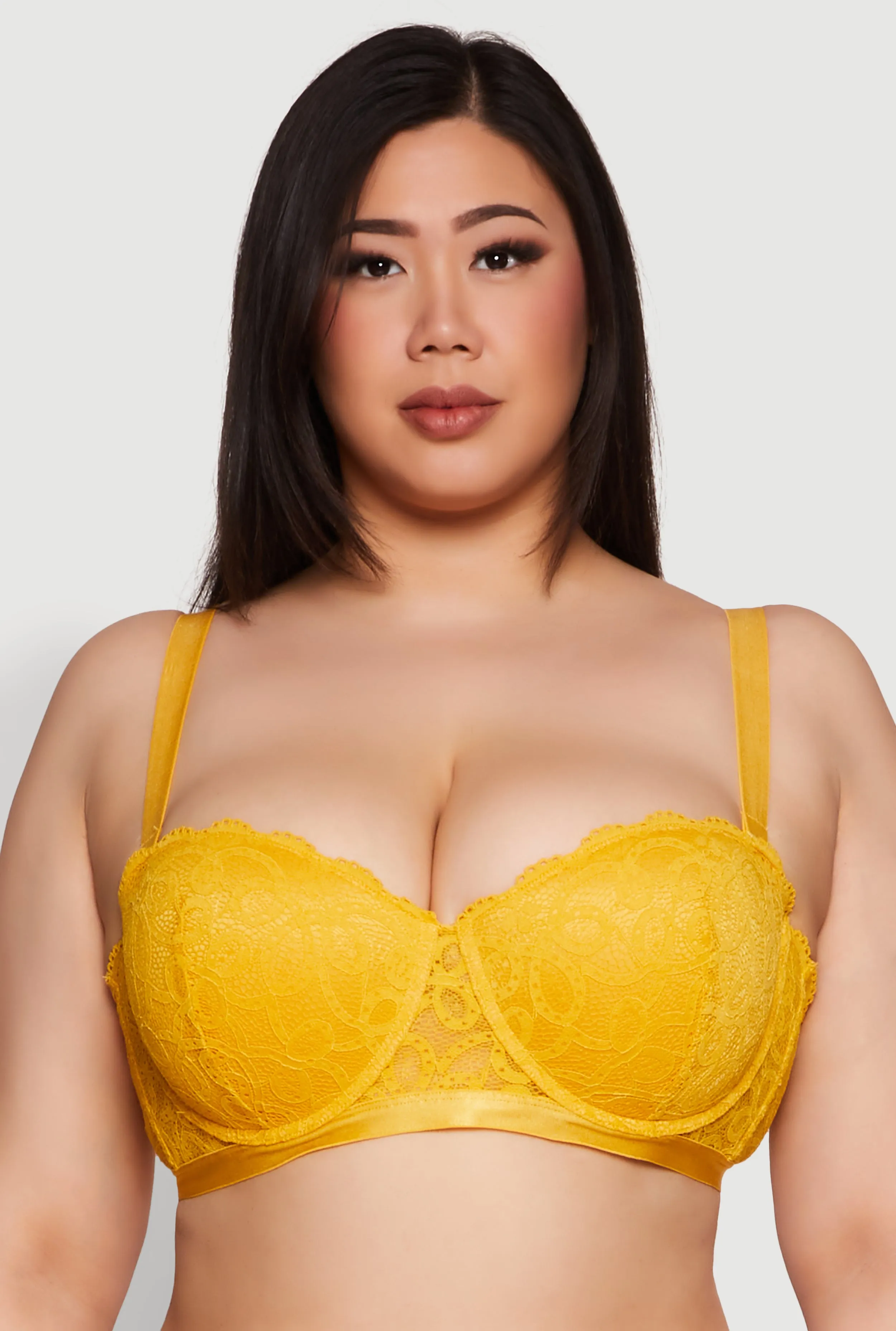 Plus Size Lace Padded Push Up Bra with Adjustable Straps sold by Rainbow