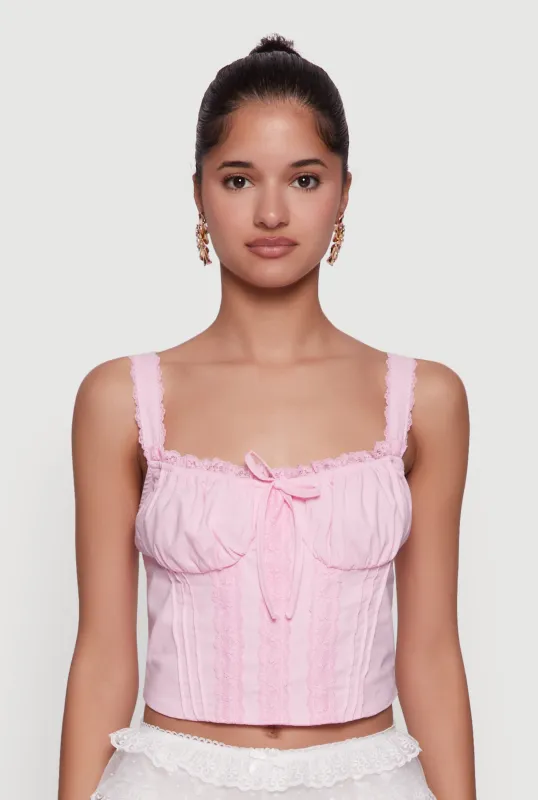 Iris Lace Detail Cropped Corset Top sold by Rainbow