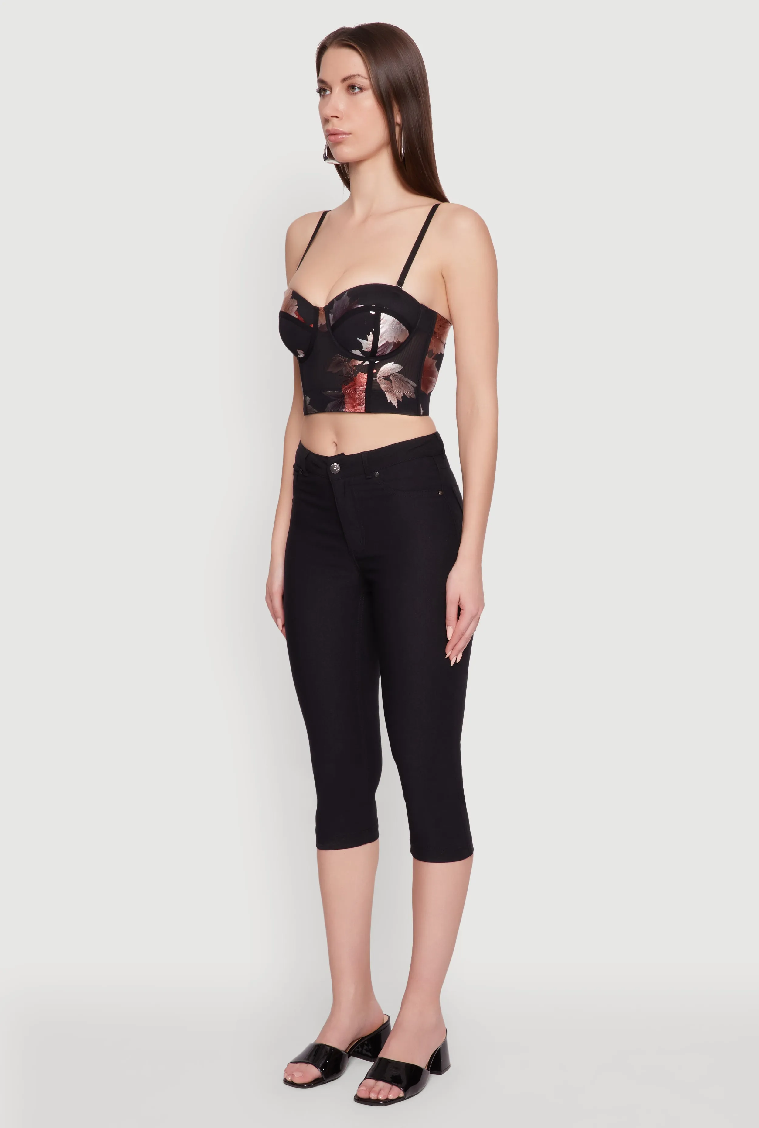 Stylish Floral Mesh Bustier Crop Top sold by Rainbow product image thumbnail 3