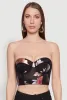Stylish Floral Mesh Bustier Crop Top sold by Rainbow