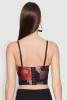 Stylish Floral Mesh Bustier Crop Top sold by Rainbow