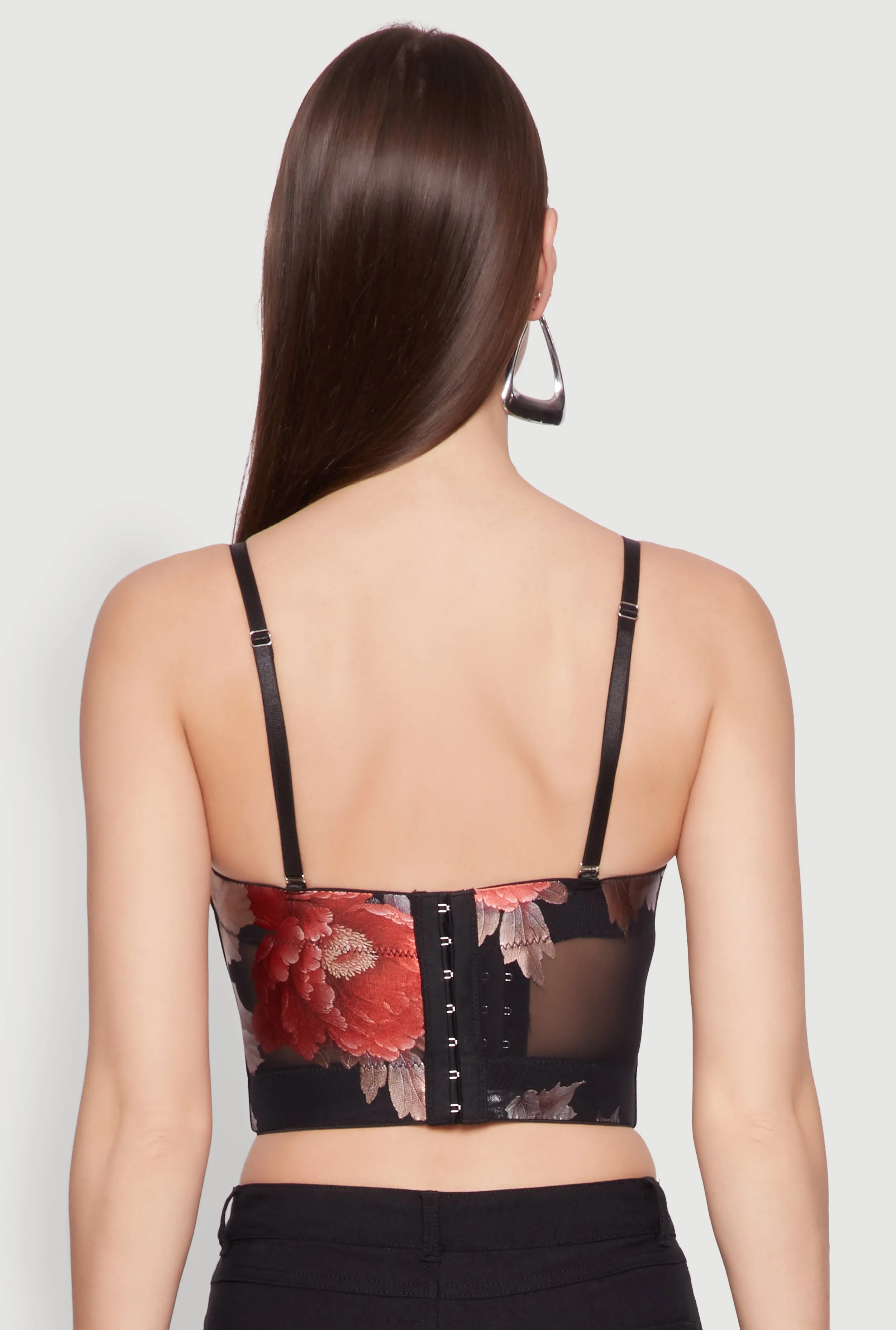 Stylish Floral Mesh Bustier Crop Top sold by Rainbow product image thumbnail 5
