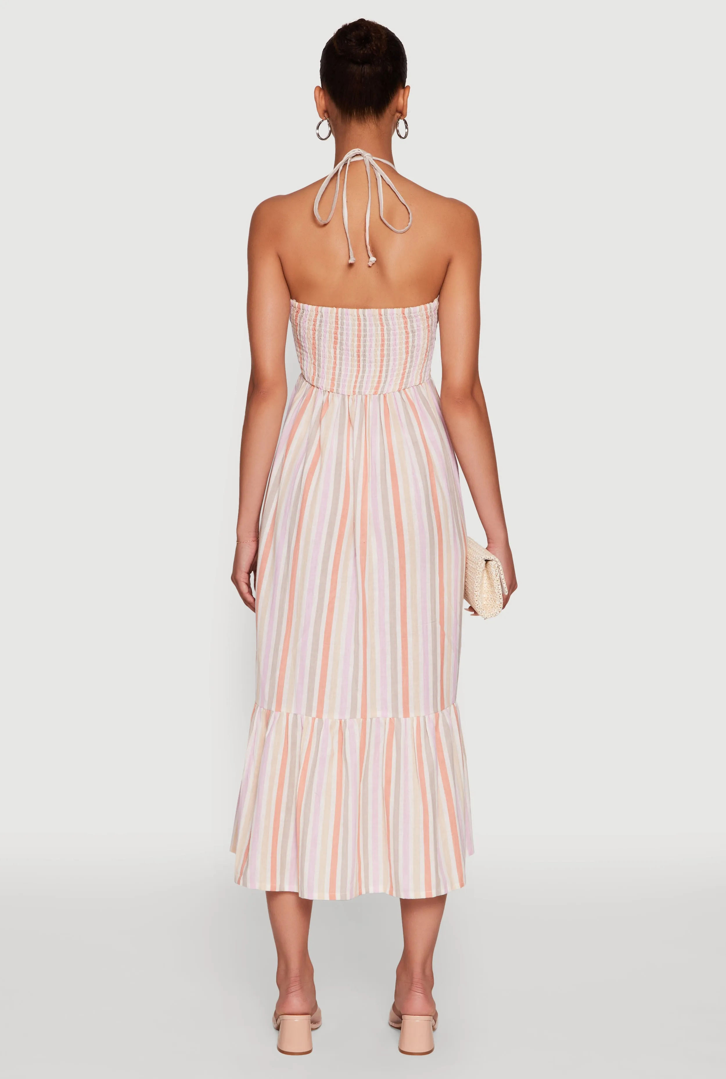 Spoon Jeans Striped Keyhole Halter Sundress sold by Rainbow product image thumbnail 5