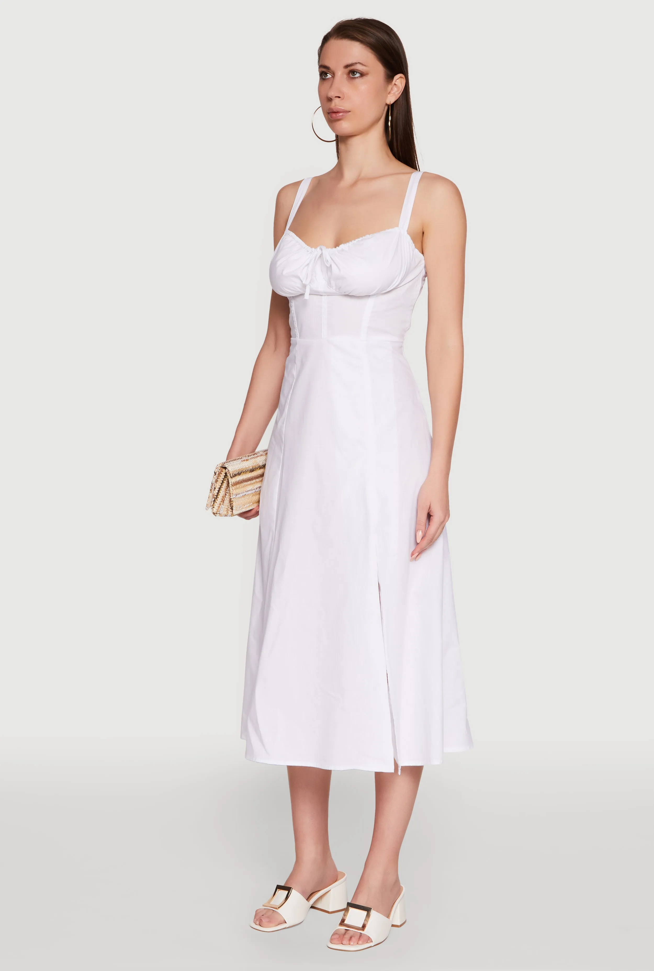 Haute Monde Sleeveless Lace Up Corset Dress with Side Slit sold by Rainbow product image thumbnail 3