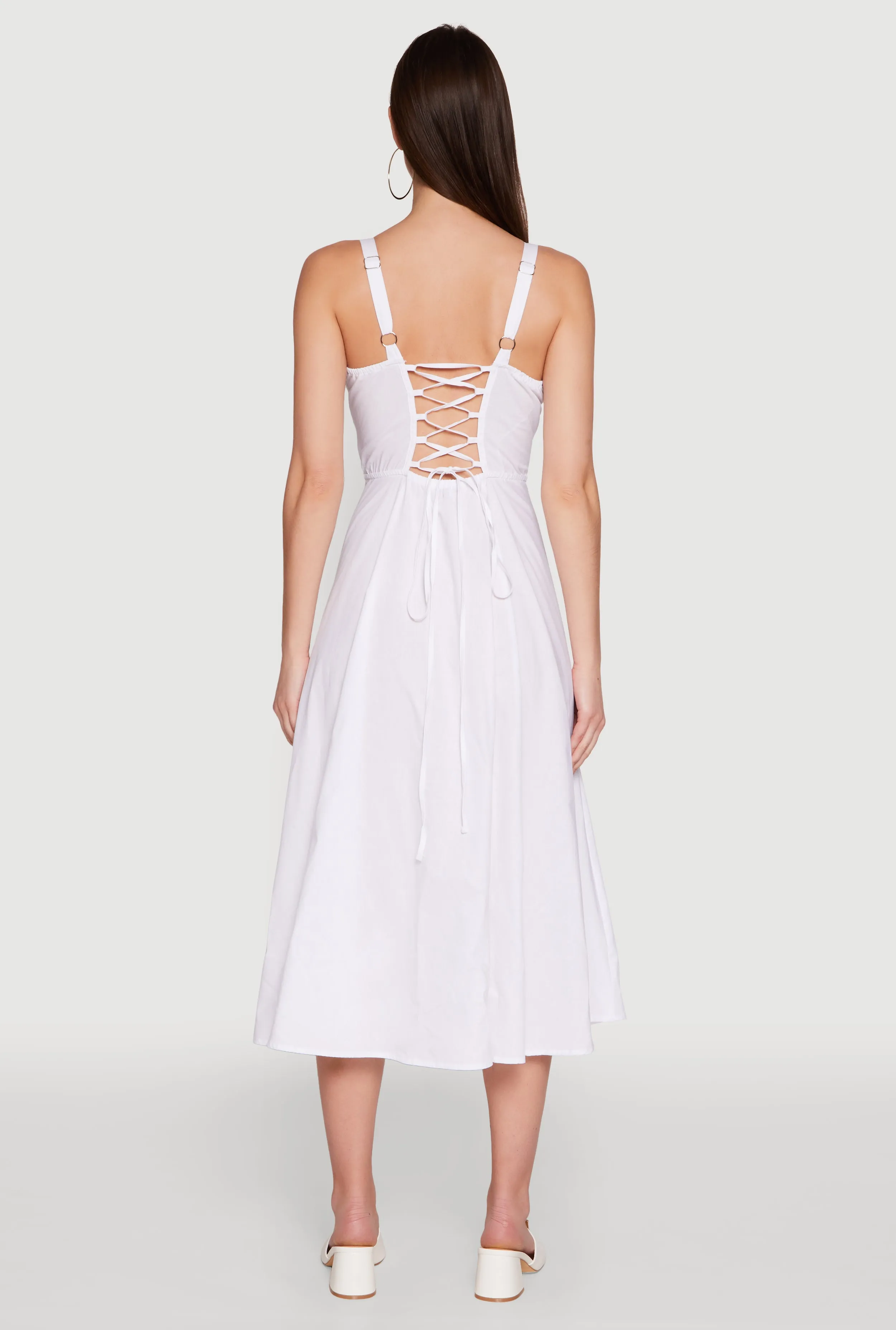 Haute Monde Sleeveless Lace Up Corset Dress with Side Slit sold by Rainbow product image thumbnail 5