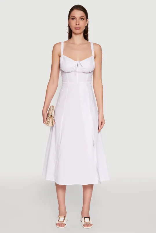 Haute Monde Sleeveless Lace Up Corset Dress with Side Slit sold by Rainbow