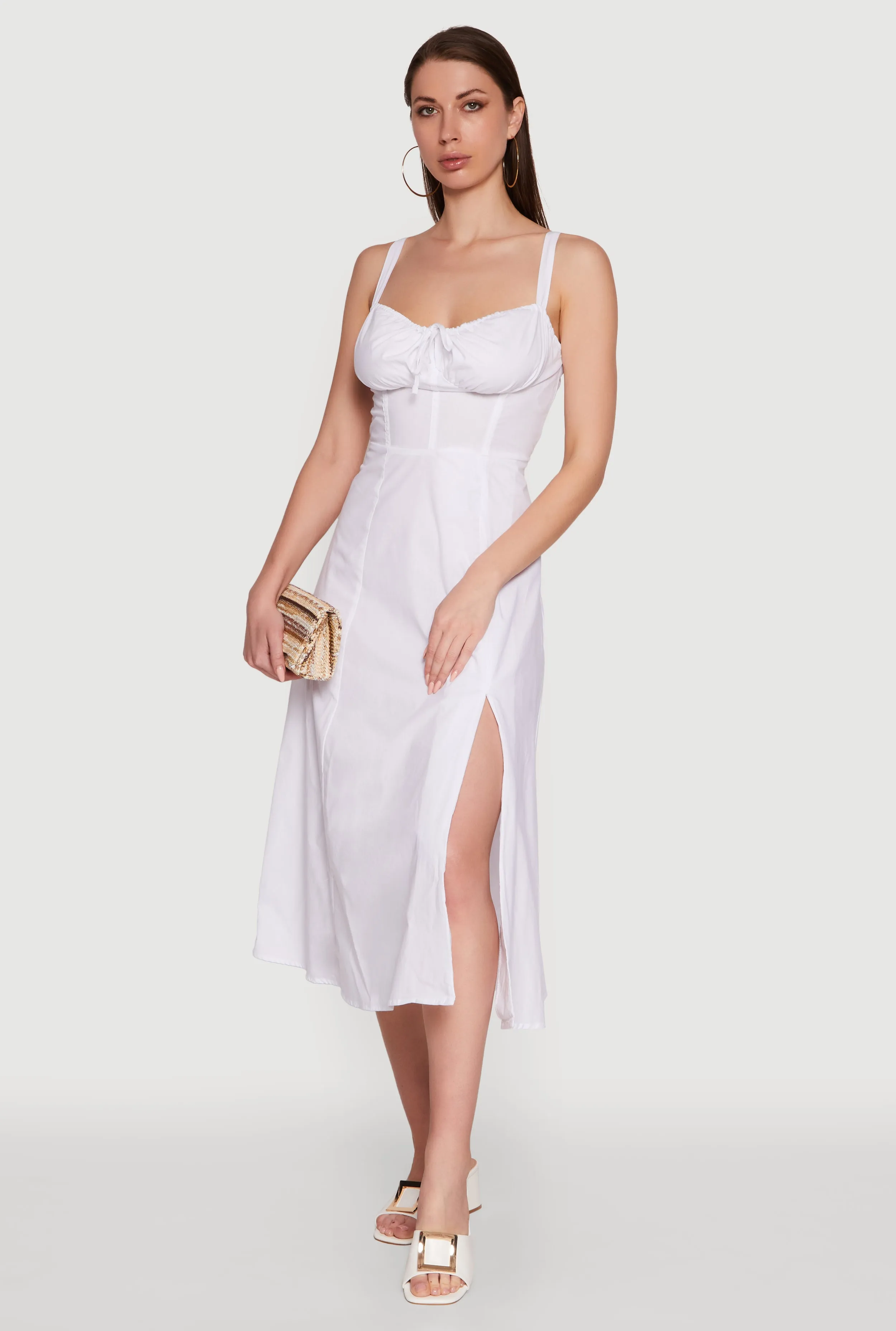 Haute Monde Sleeveless Lace Up Corset Dress with Side Slit sold by Rainbow product image thumbnail 2