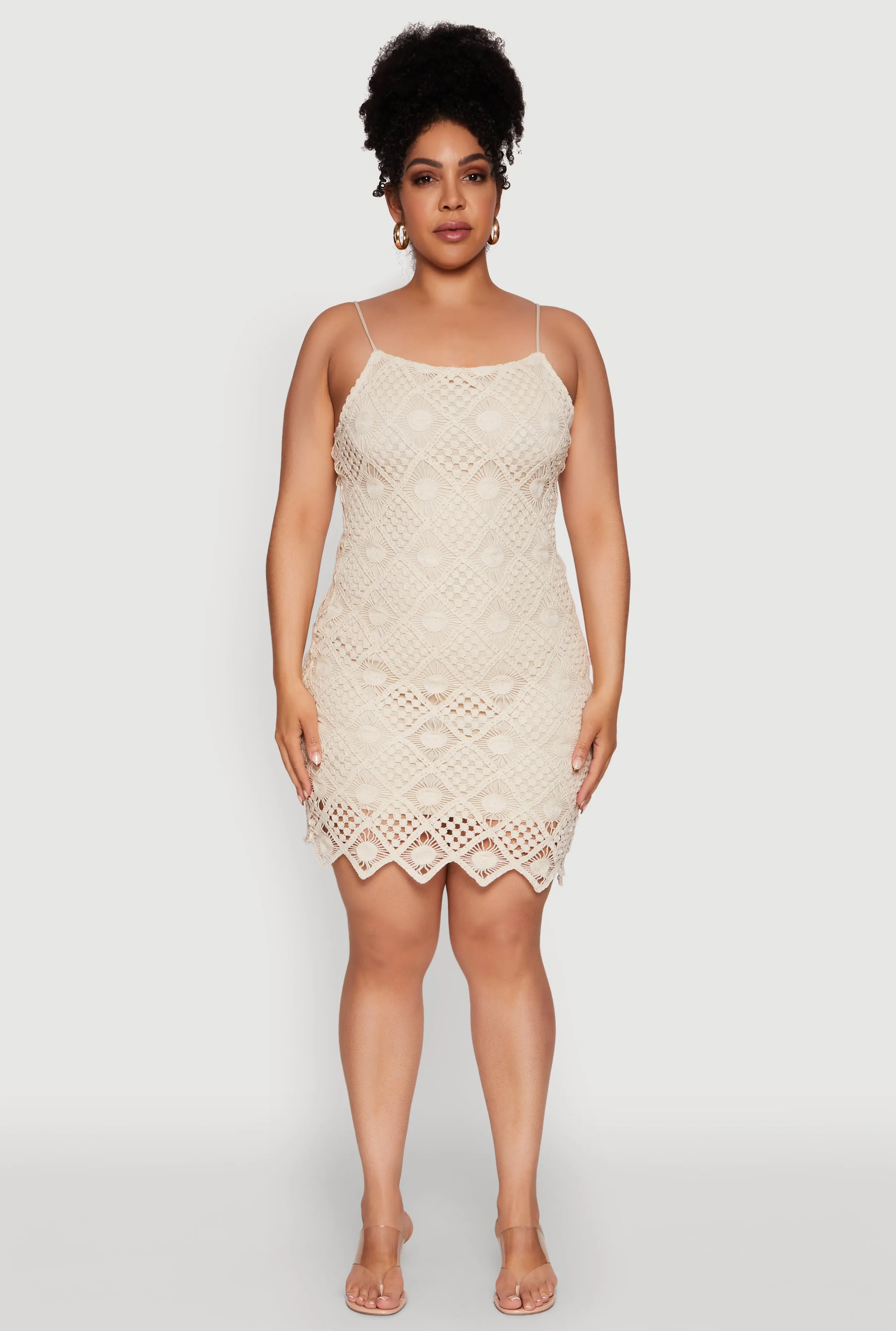 Plus Size Chic Crochet Scoop Neck Cami Dress sold by Rainbow product image thumbnail 2