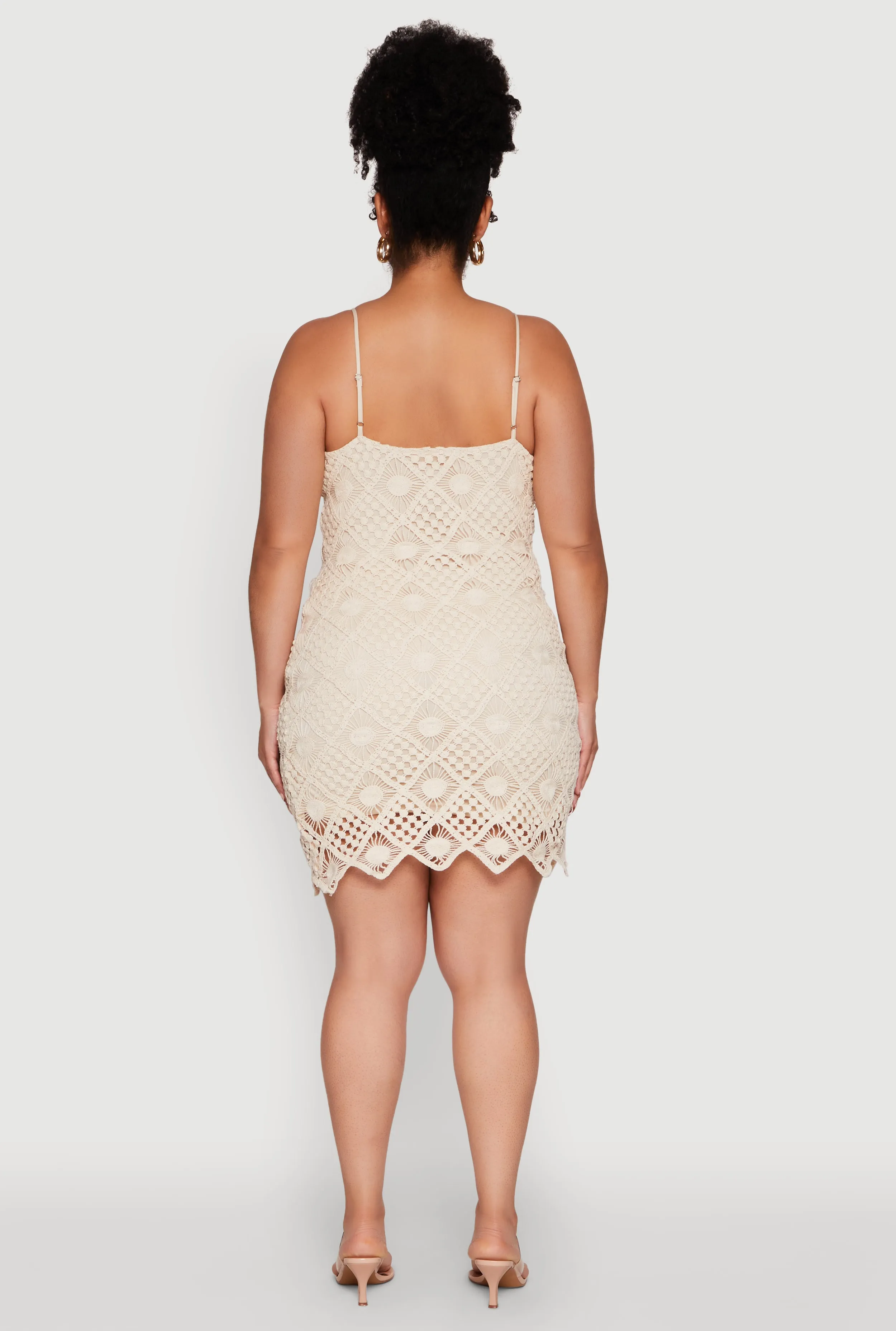 Plus Size Chic Crochet Scoop Neck Cami Dress sold by Rainbow product image thumbnail 5