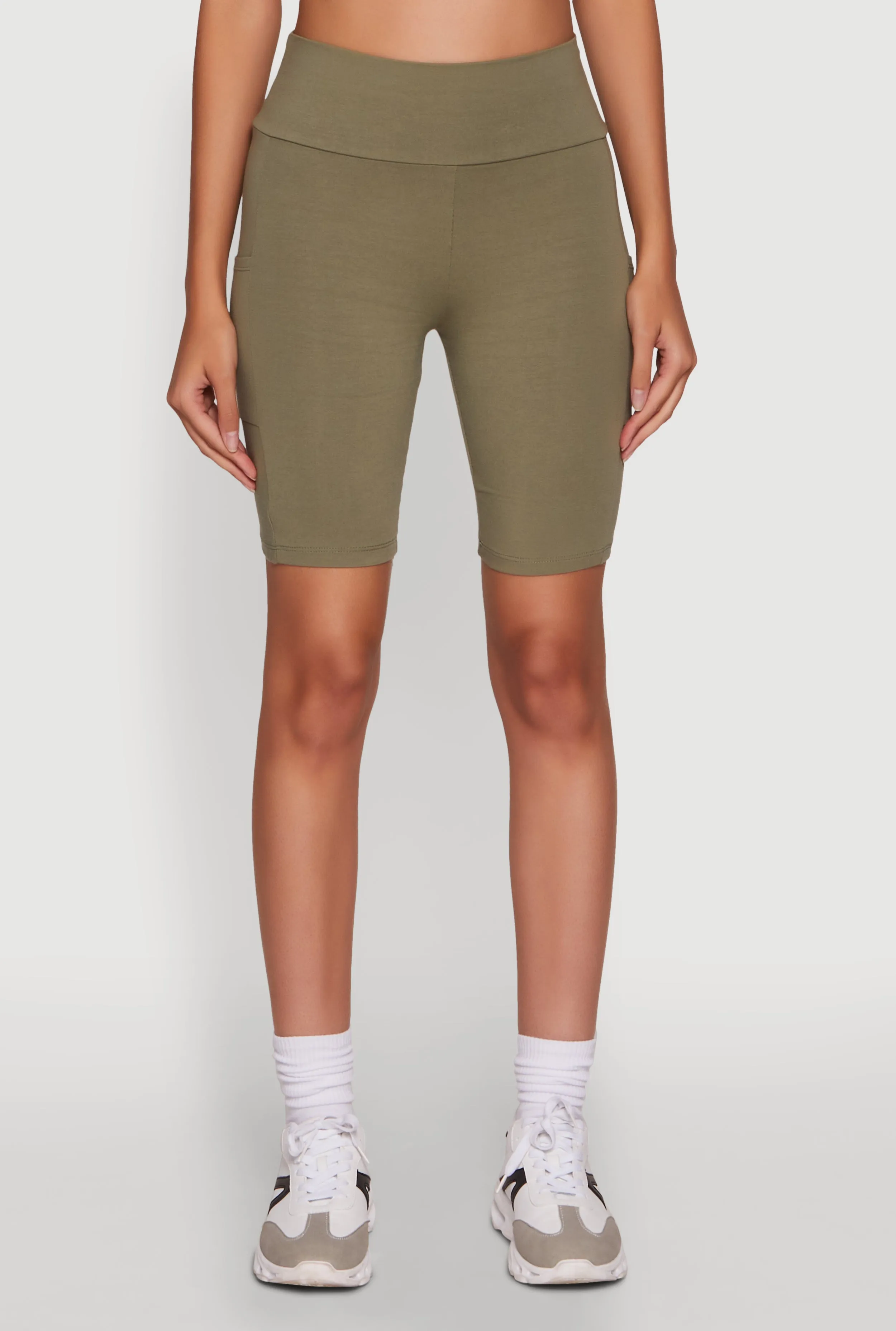 High Waisted Side Pocket Biker Shorts sold by Rainbow product image thumbnail 5