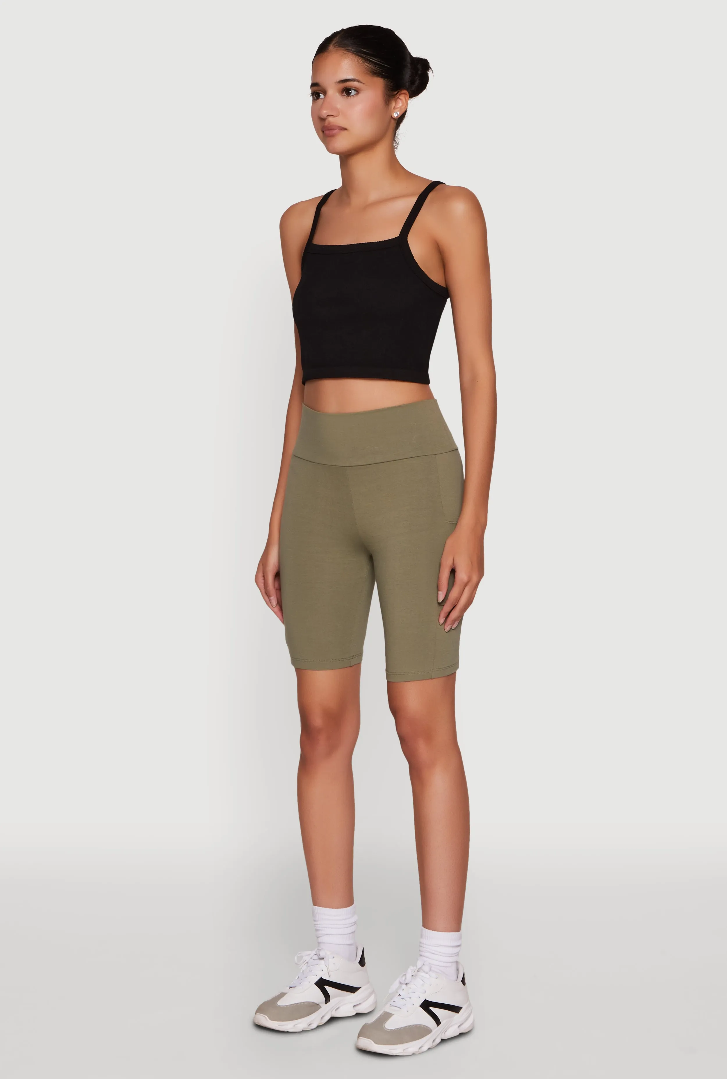 High Waisted Side Pocket Biker Shorts sold by Rainbow product image thumbnail 3