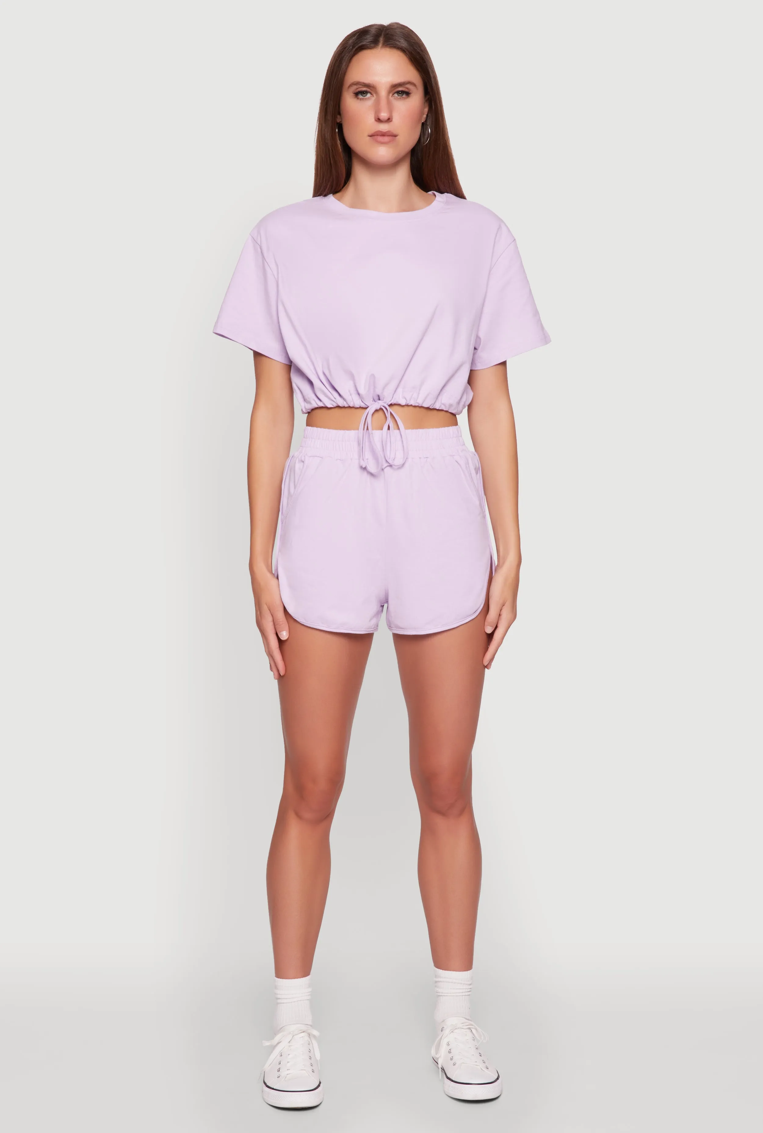 Daisy Short Sleeve Drawstring Hem Crop Top sold by Rainbow product image thumbnail 3