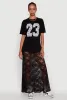 Chic High Waisted Maxi Tiered Lace Skirt sold by Rainbow