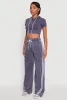 Daisy Mineral Wash Varsity Stripe Hooded Crop Top sold by Rainbow