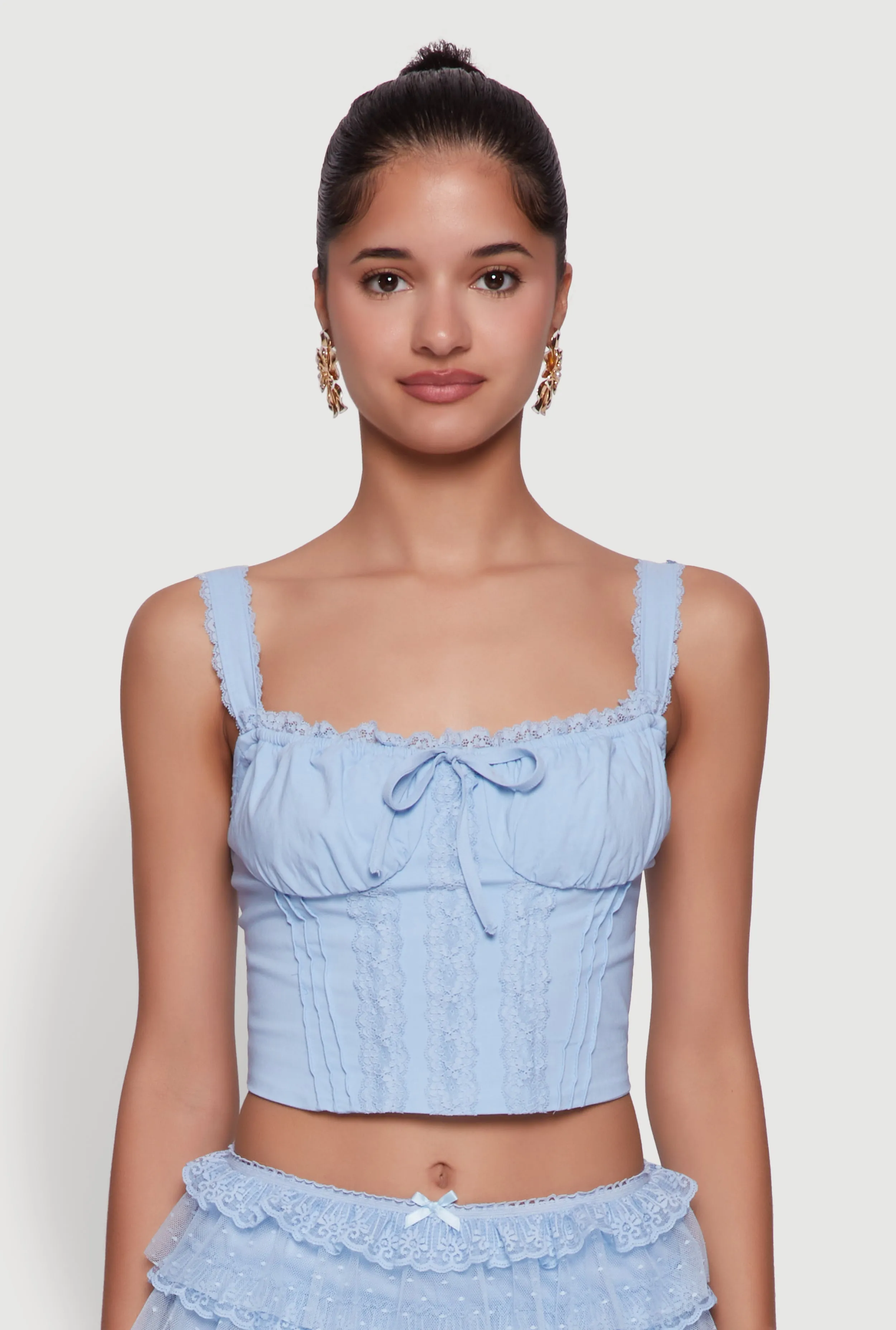 Iris Lace Detail Cropped Corset Top sold by Rainbow