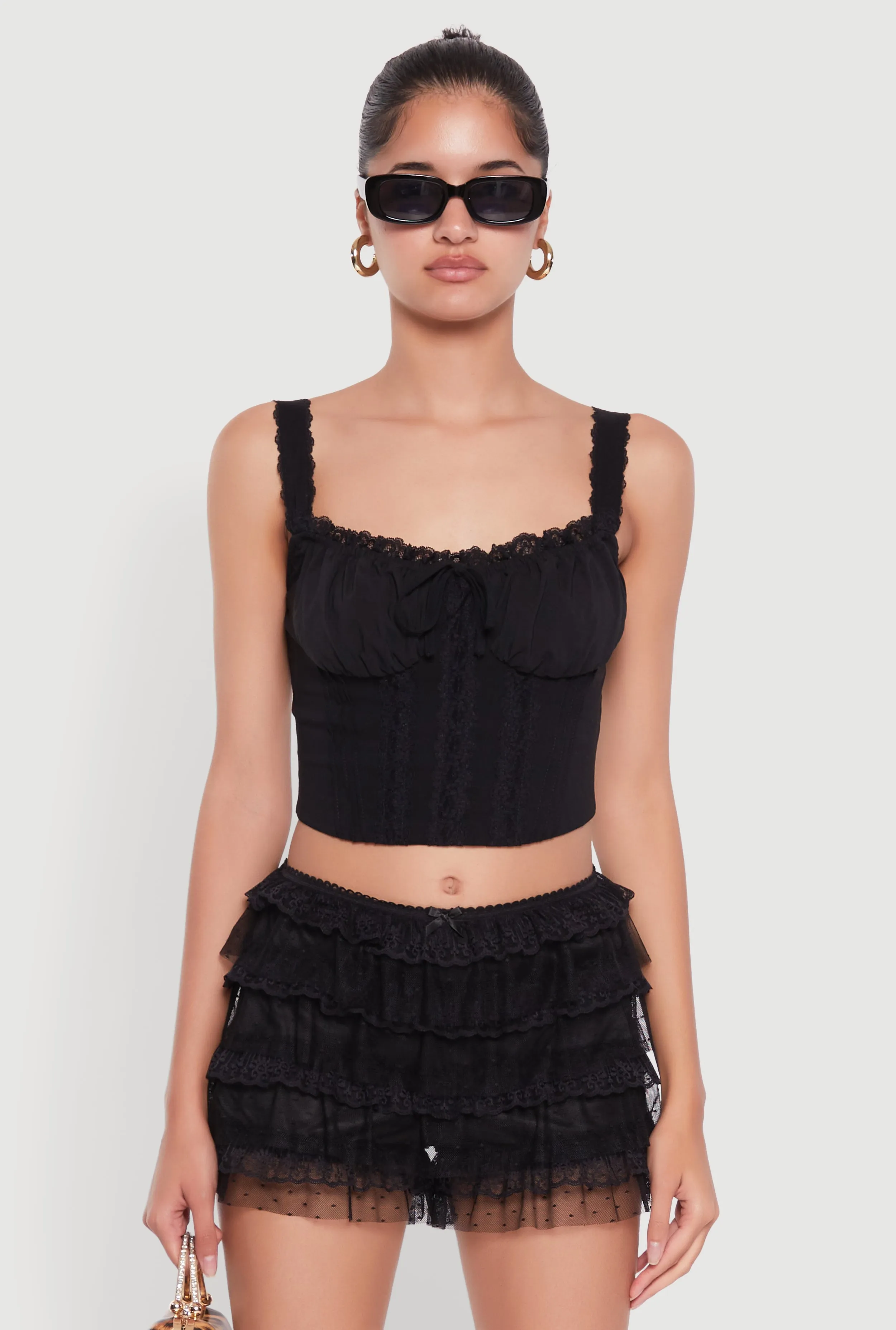 Iris Lace Detail Cropped Corset Top sold by Rainbow