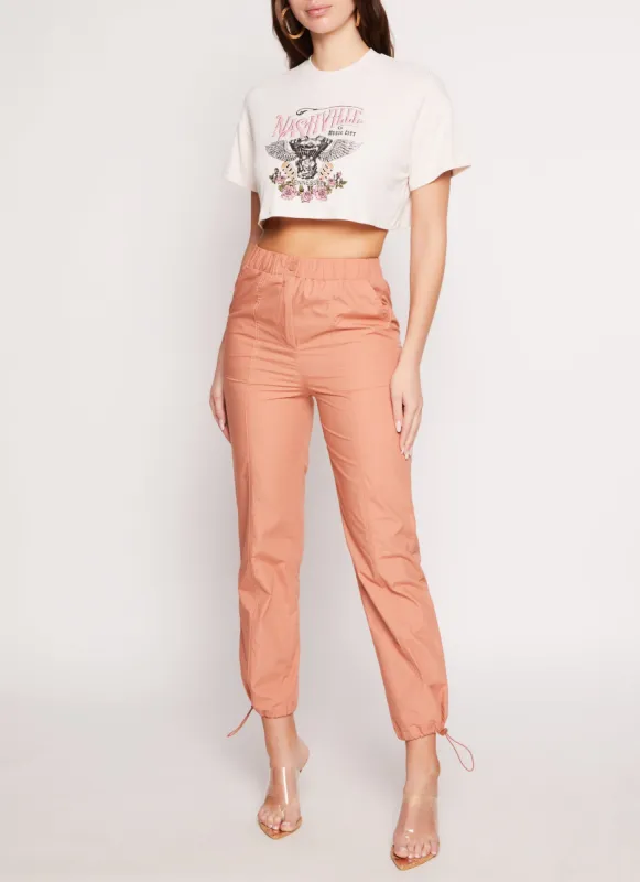 Toggle Drawstring Hem Pull On Pants sold by Rainbow