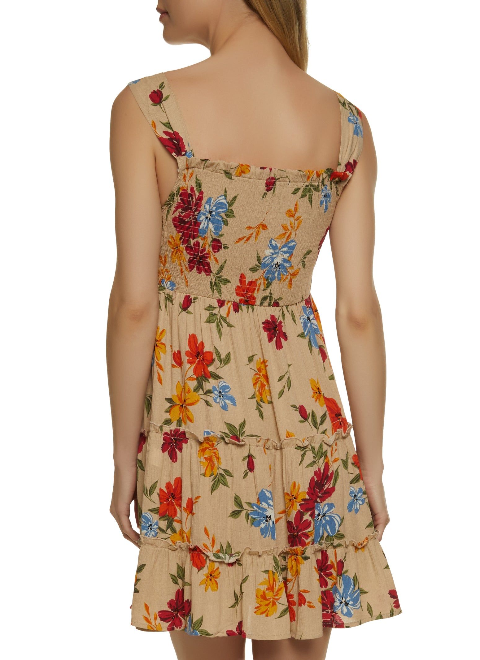 Floral Print Smocked Tiered Sundress sold by Rainbow product image thumbnail 3