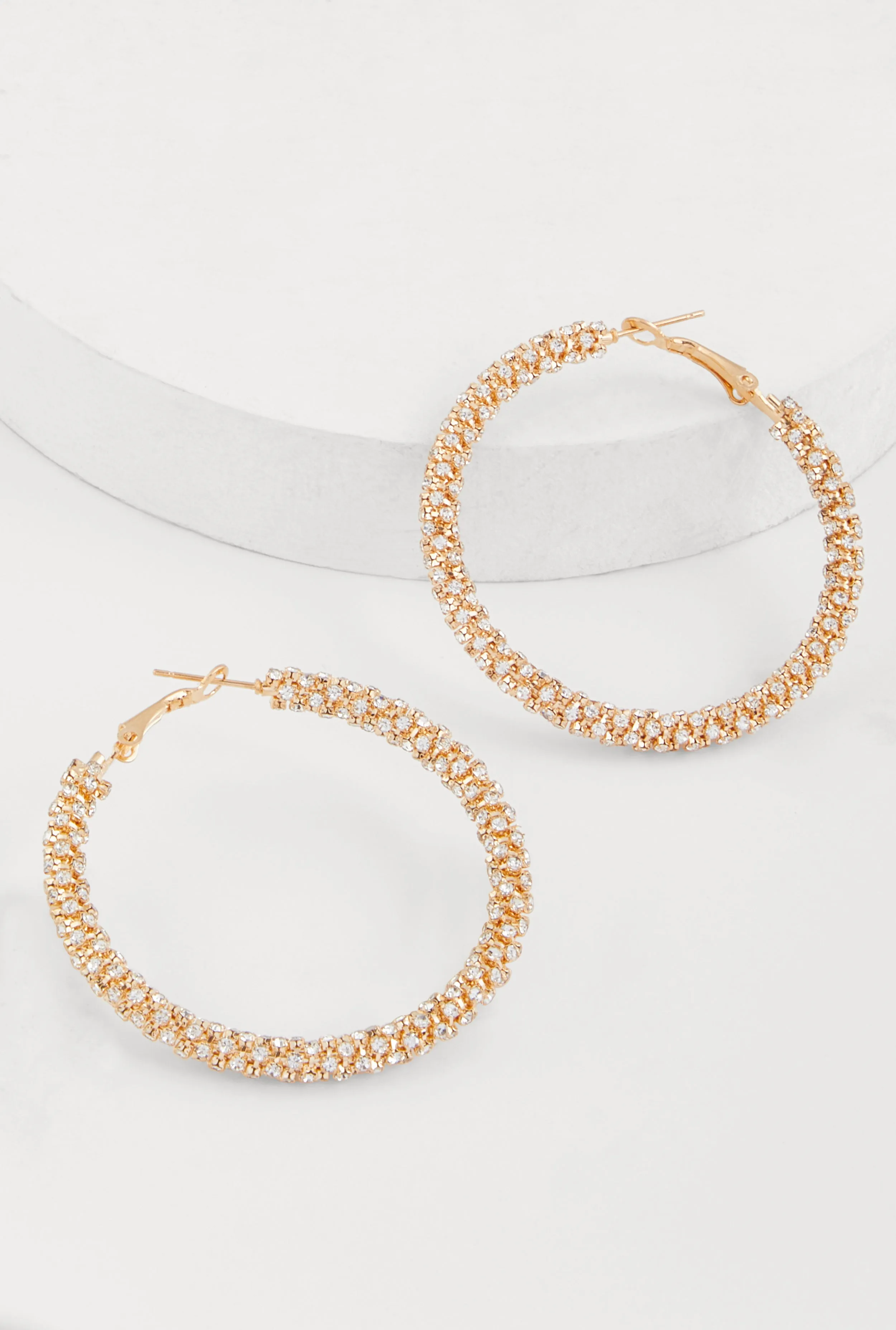 Stylish Rhinestone Hoop Earrings sold by Rainbow