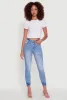 WAX Crinkle Hem Whiskered Skinny Jeans sold by Rainbow