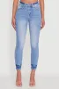 WAX Crinkle Hem Whiskered Skinny Jeans sold by Rainbow
